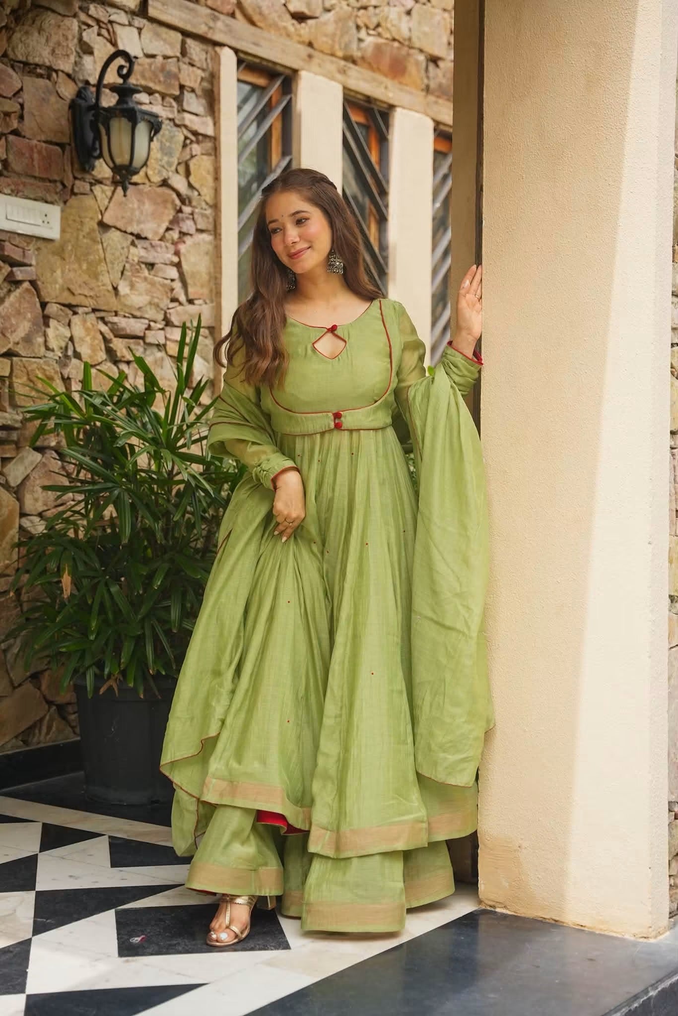 Jharika Chanderi Anarkali Suit Set
