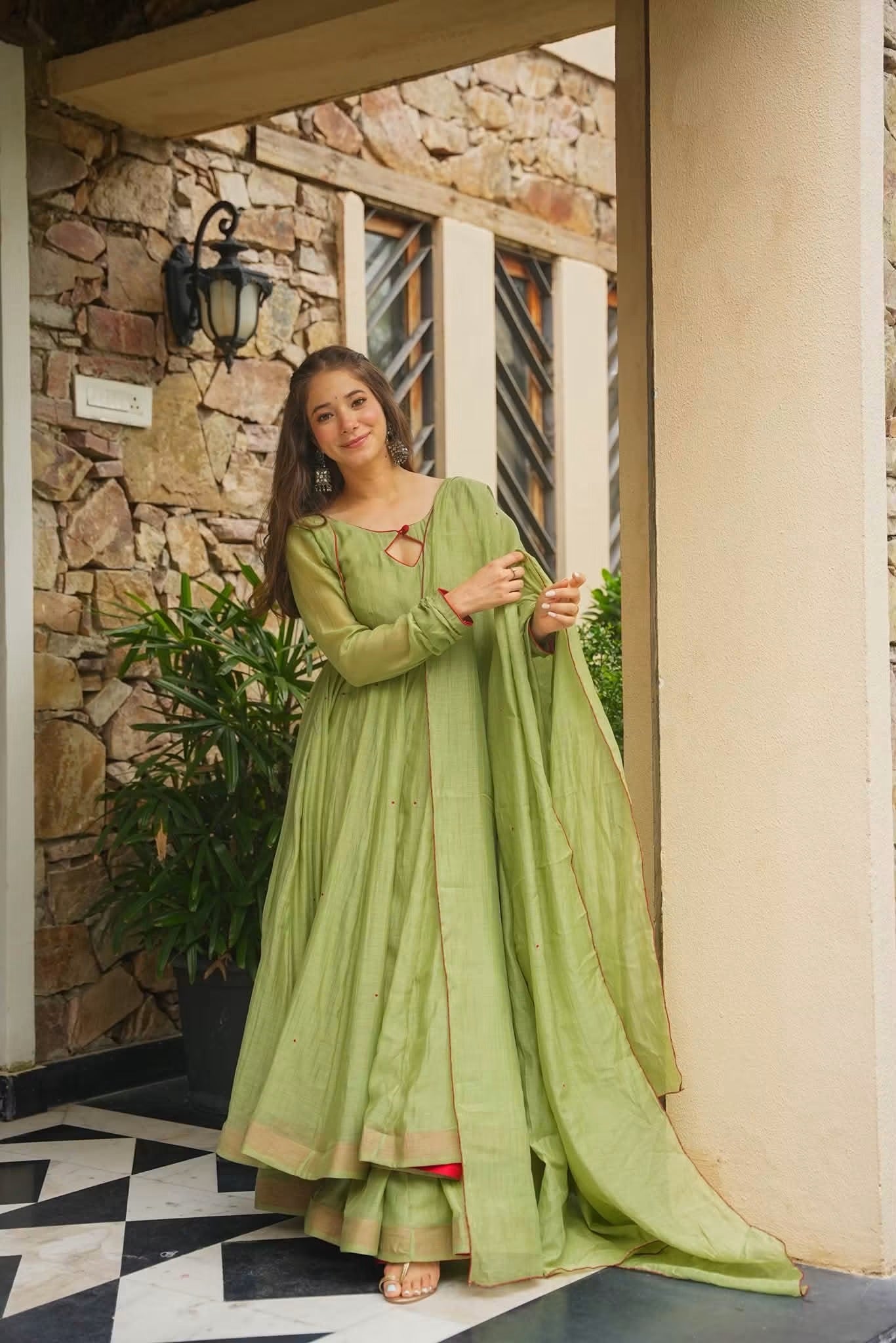 Jharika Chanderi Anarkali Suit Set