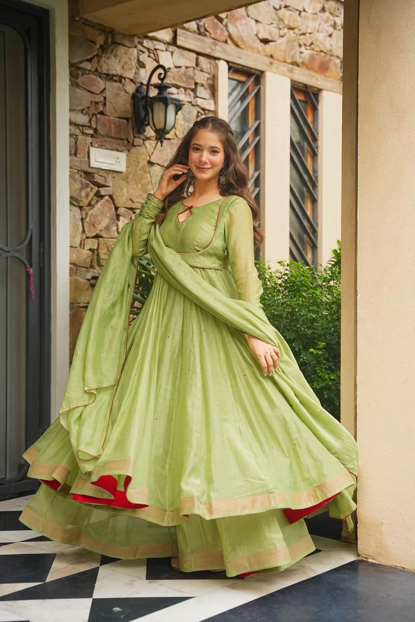 Jharika Chanderi Anarkali Suit Set