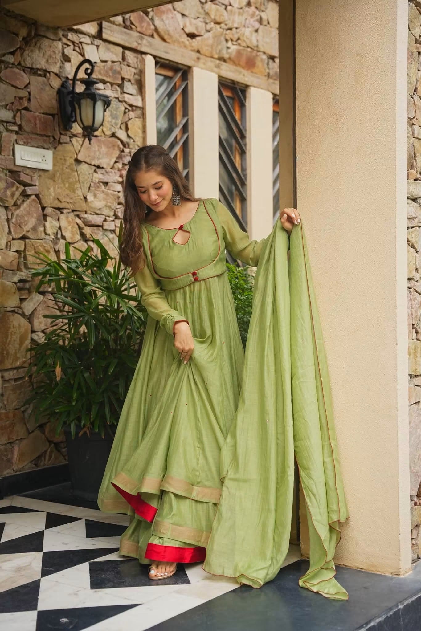 Jharika Chanderi Anarkali Suit Set