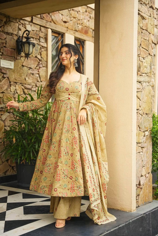 Sharvya Cotton Anarkali Suit Set