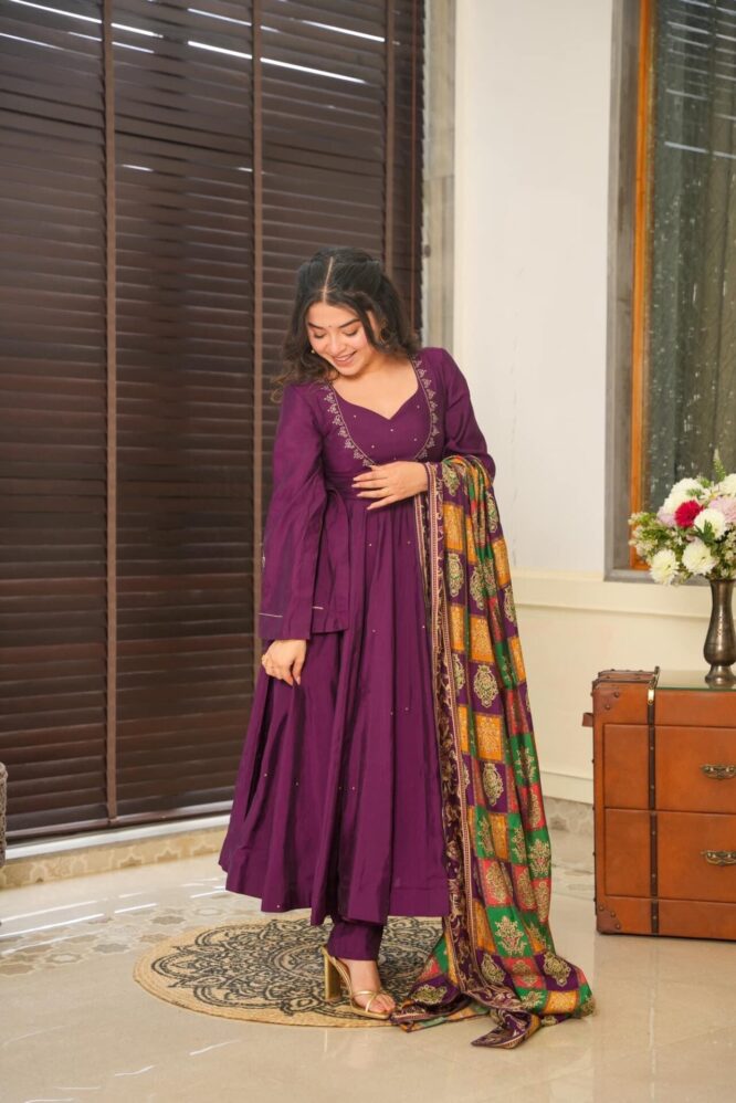 Nandhika purple suit set