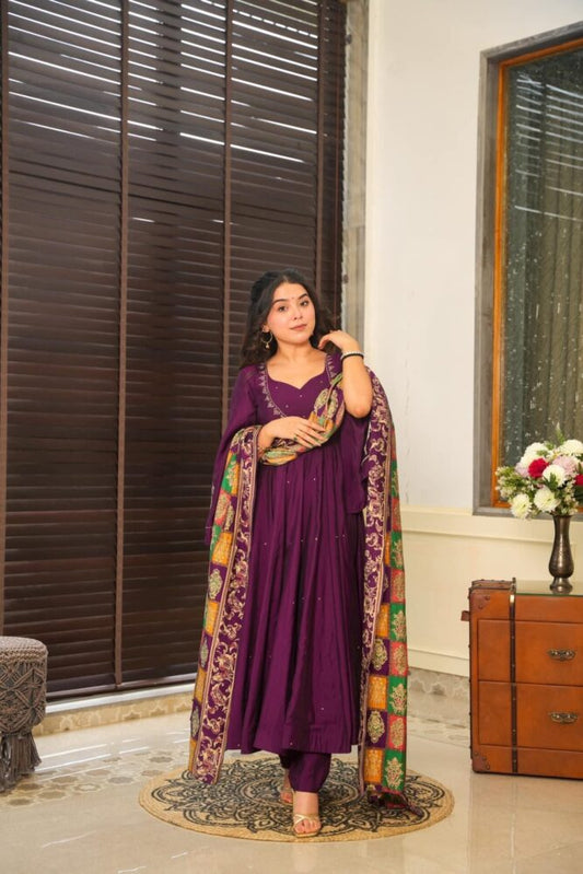 Nandhika purple suit set