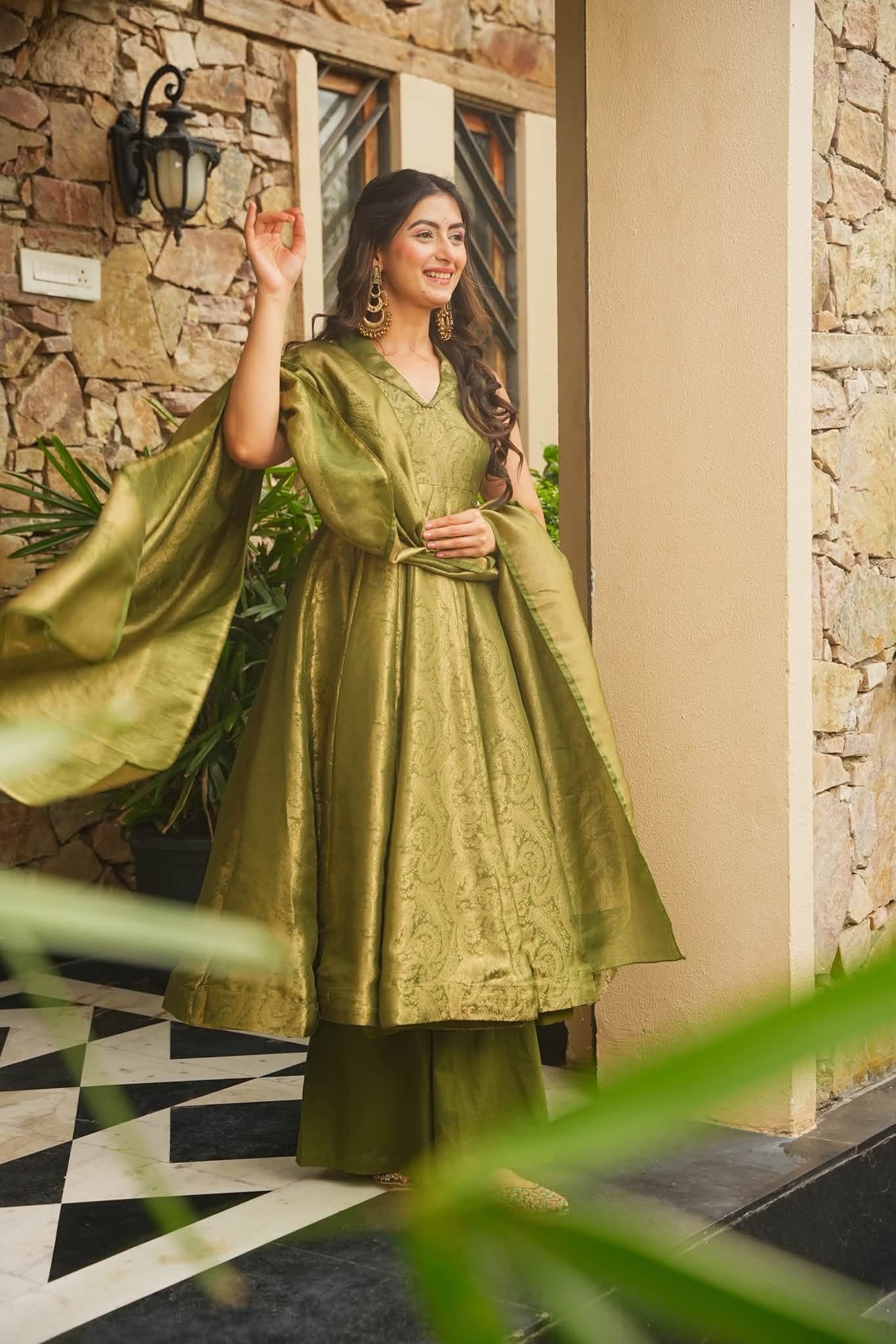 Ishmeya Banarasi Cosmos Anarkali Suit Set