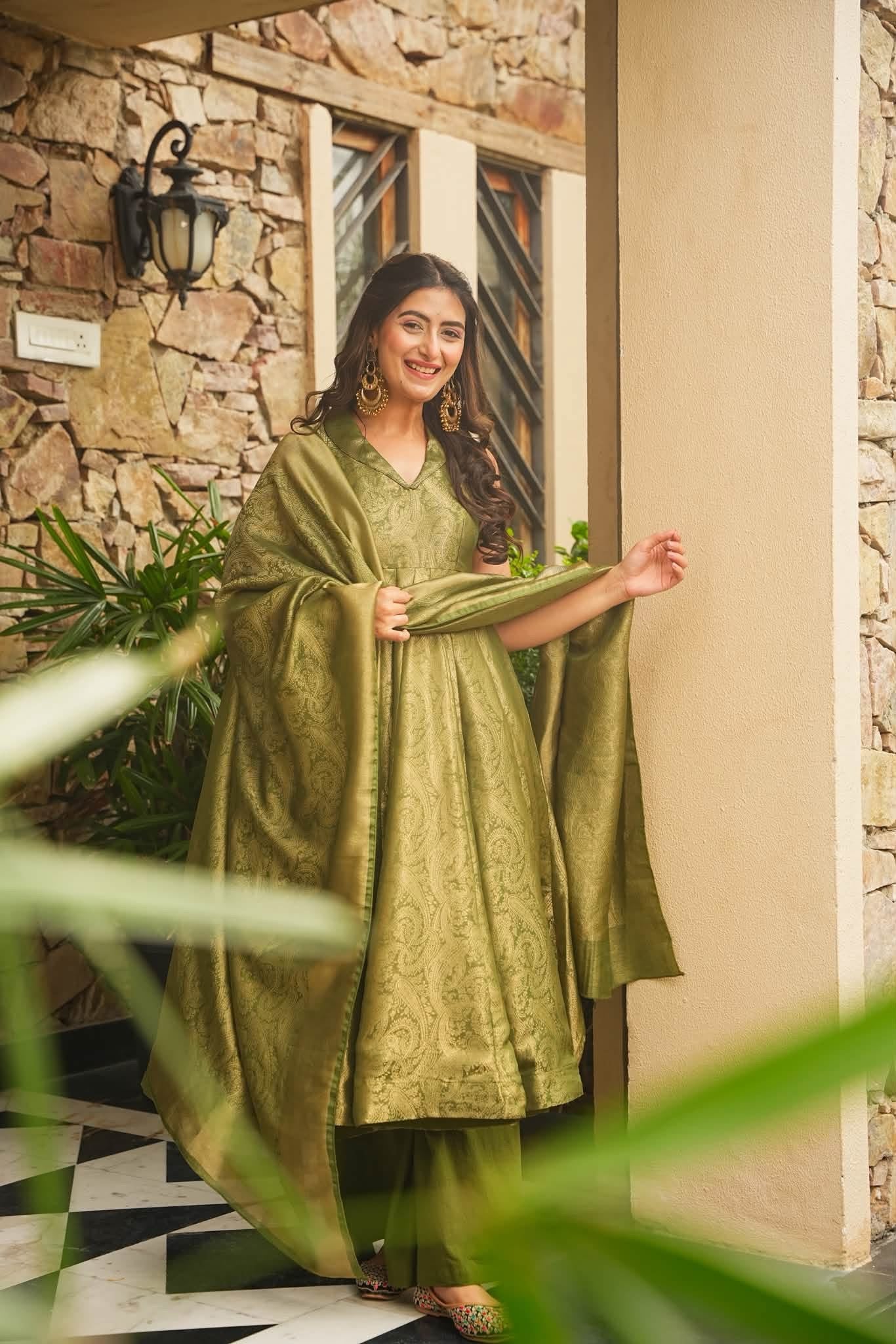 Ishmeya Banarasi Cosmos Anarkali Suit Set