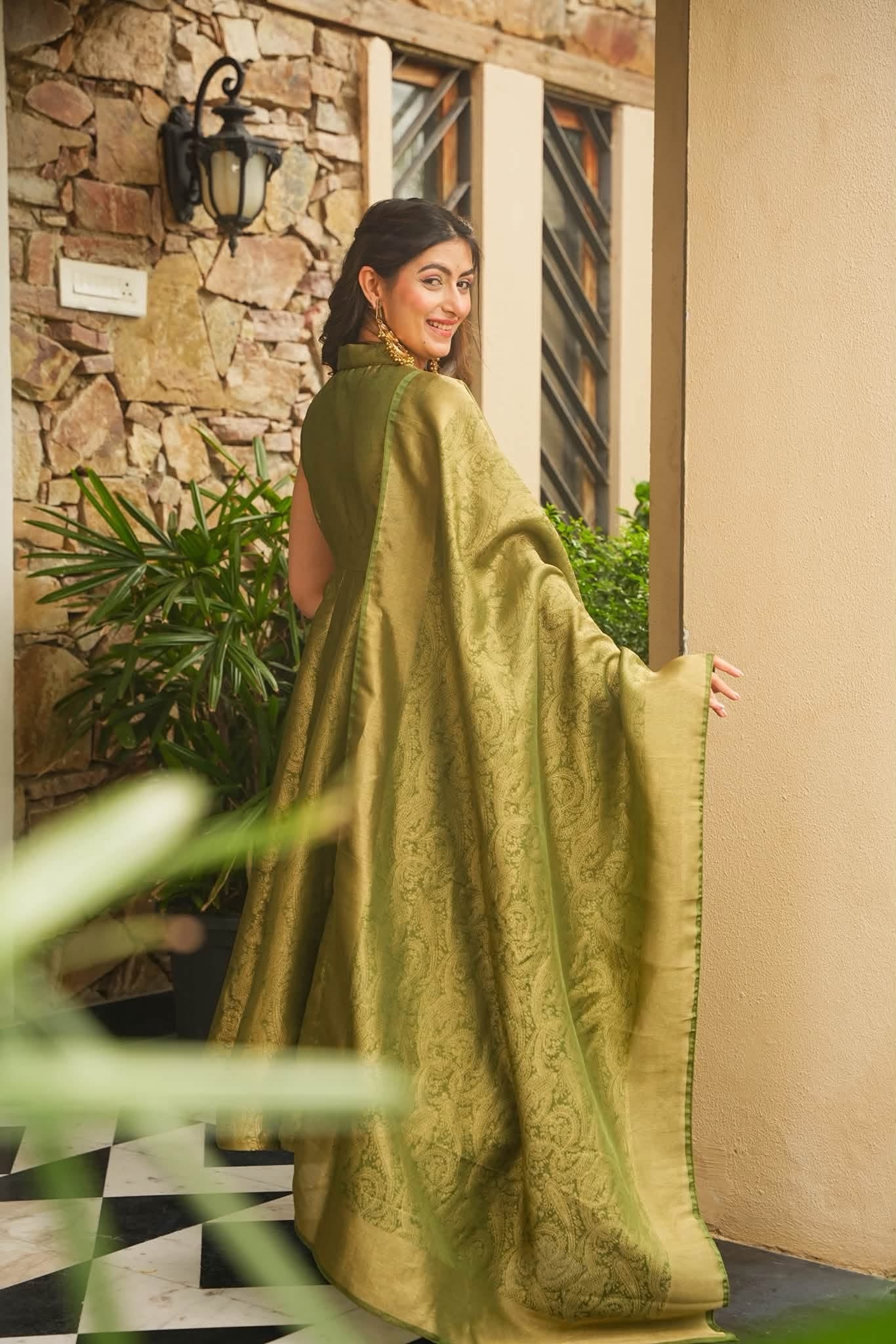 Ishmeya Banarasi Cosmos Anarkali Suit Set