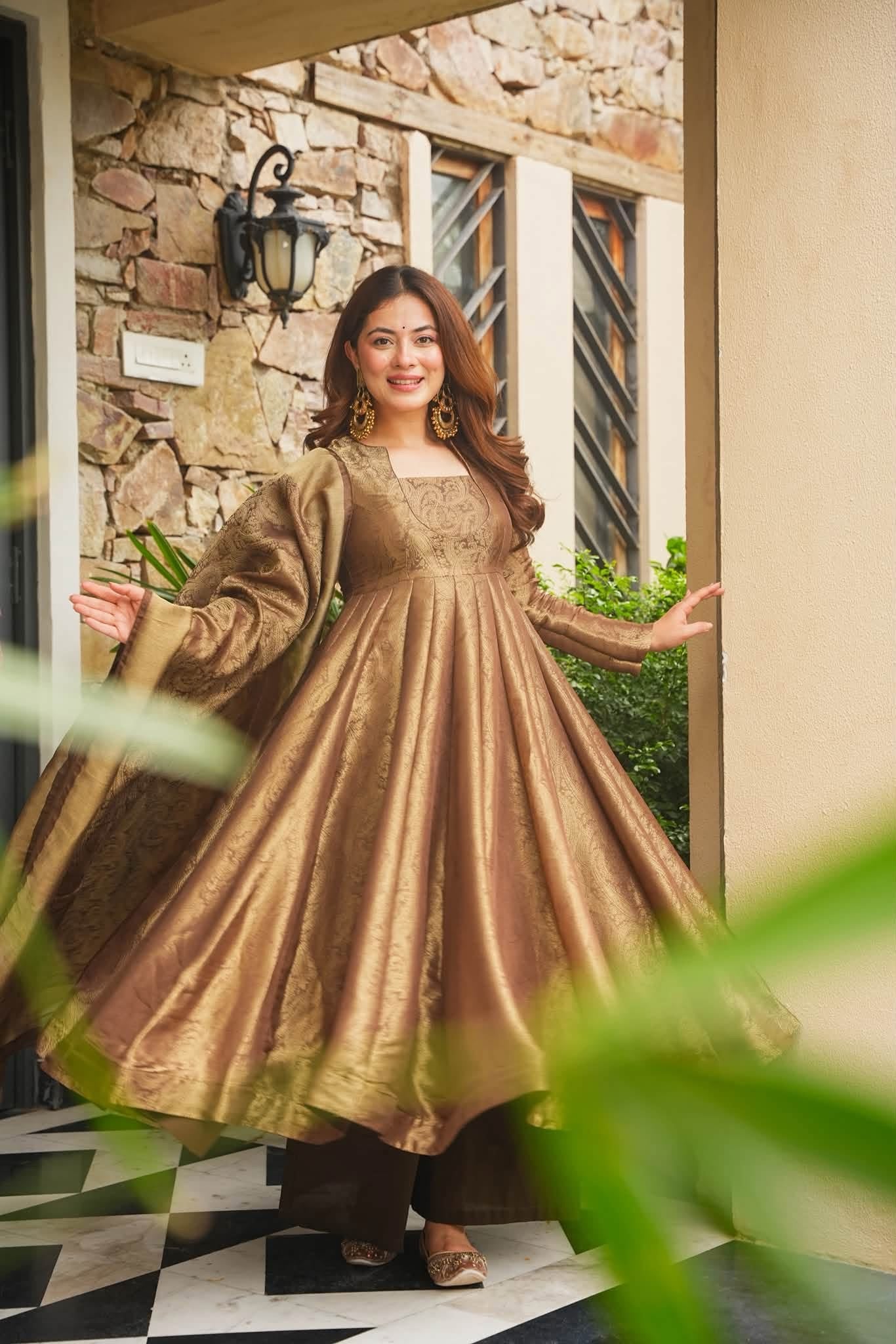 Zarika Noor Banarasi Cosmos Anarkali Suit Set