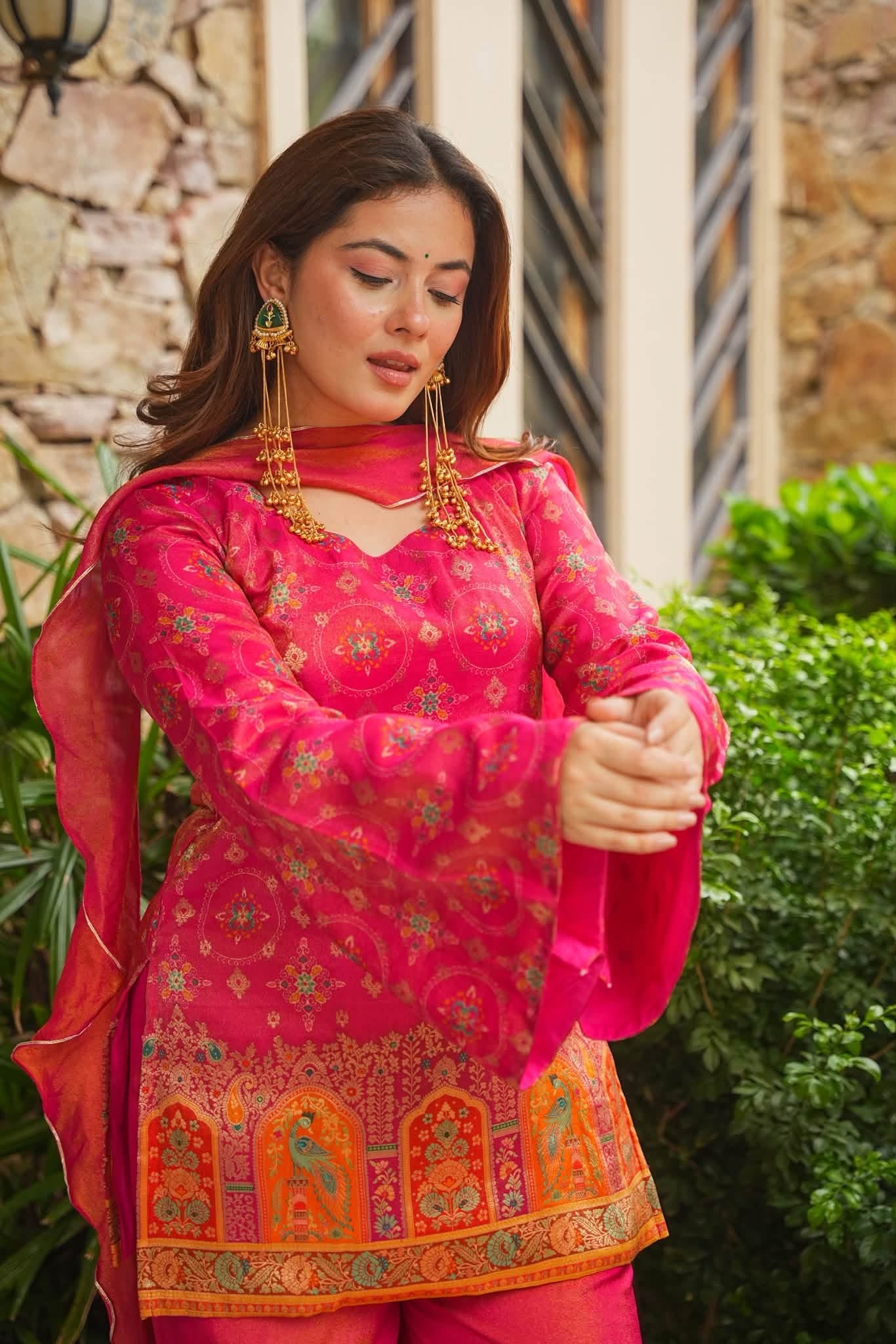 Nazm Pink Ethnic Glam Co-ord Set