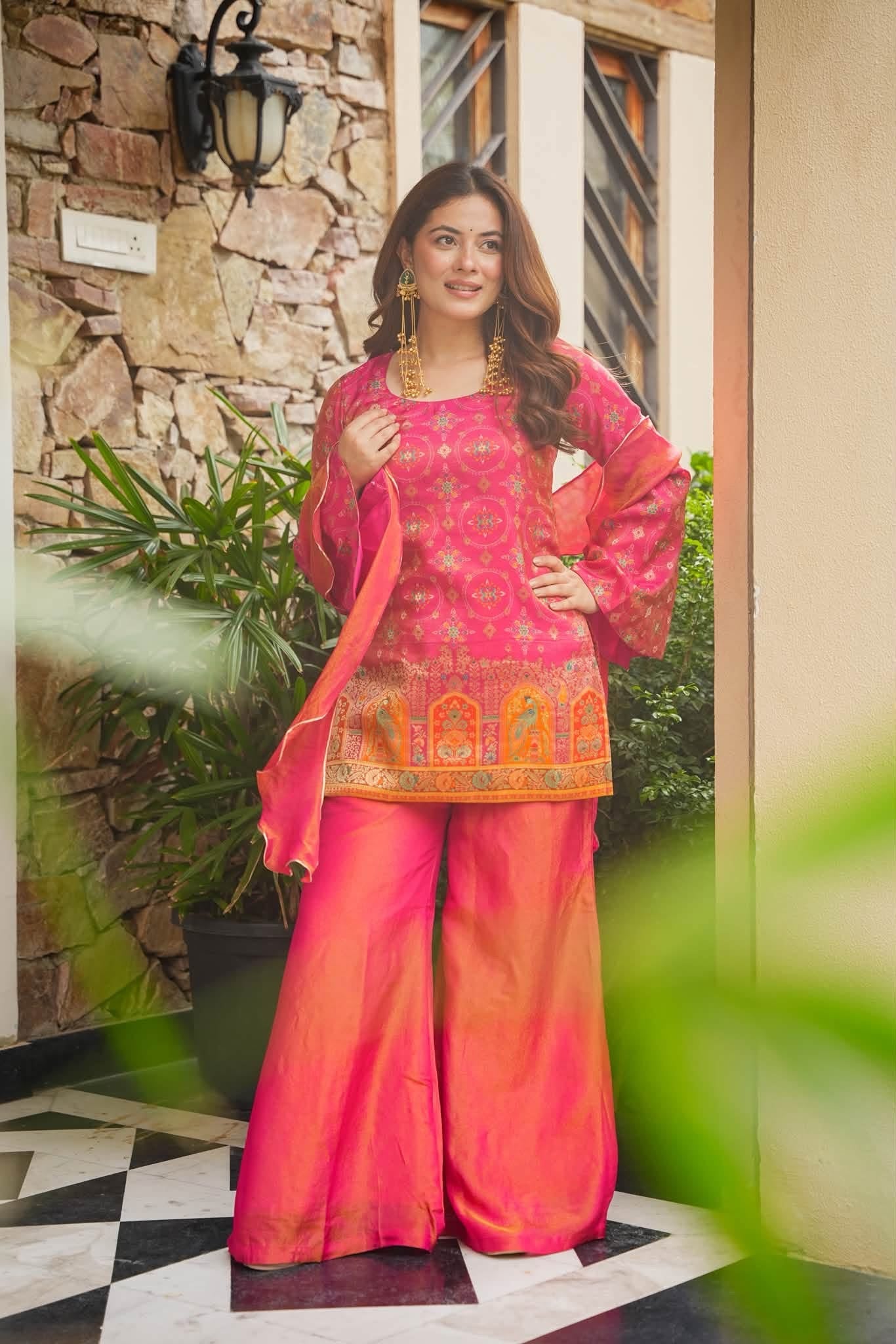 Nazm Pink Ethnic Glam Co-ord Set