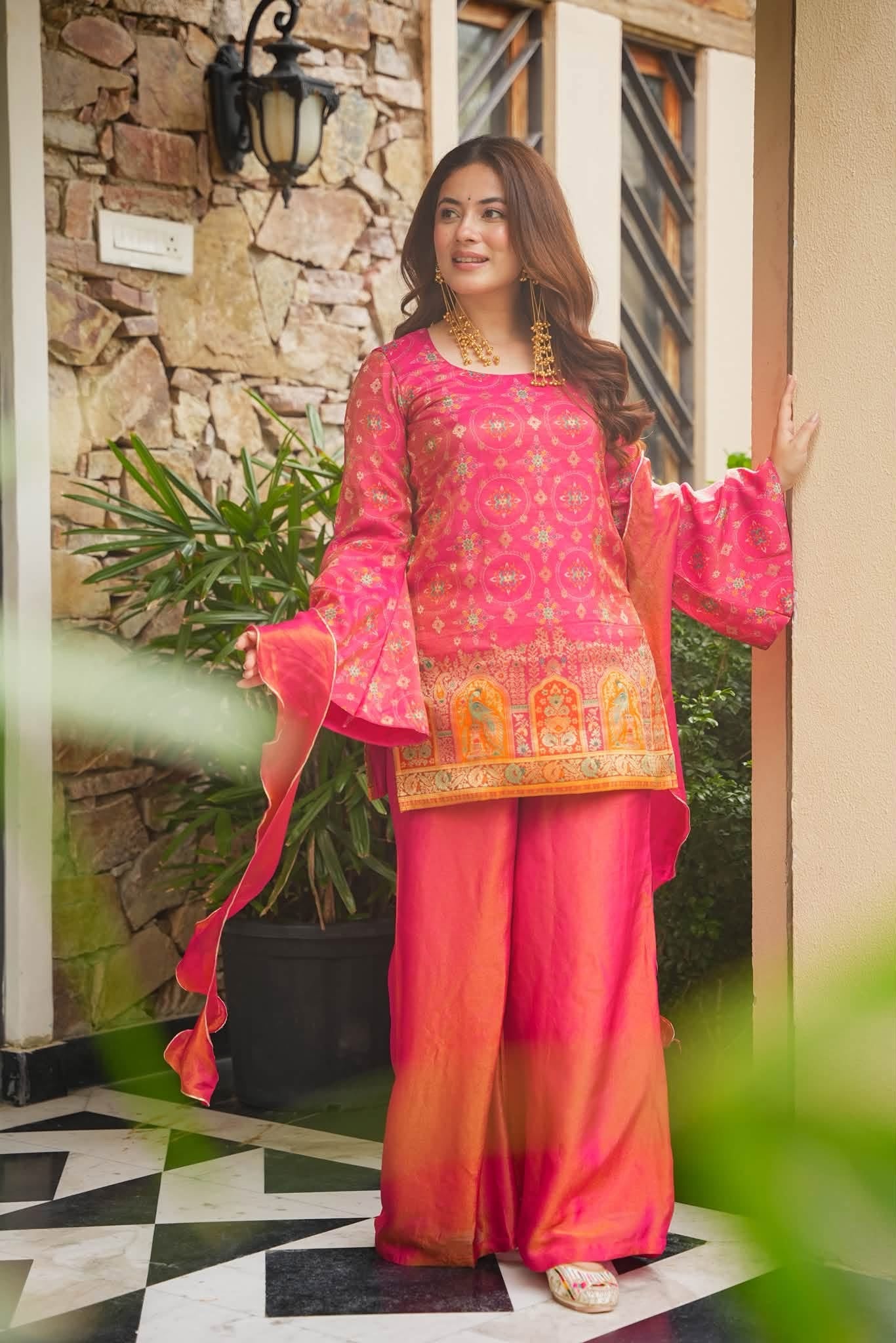 Nazm Pink Ethnic Glam Co-ord Set