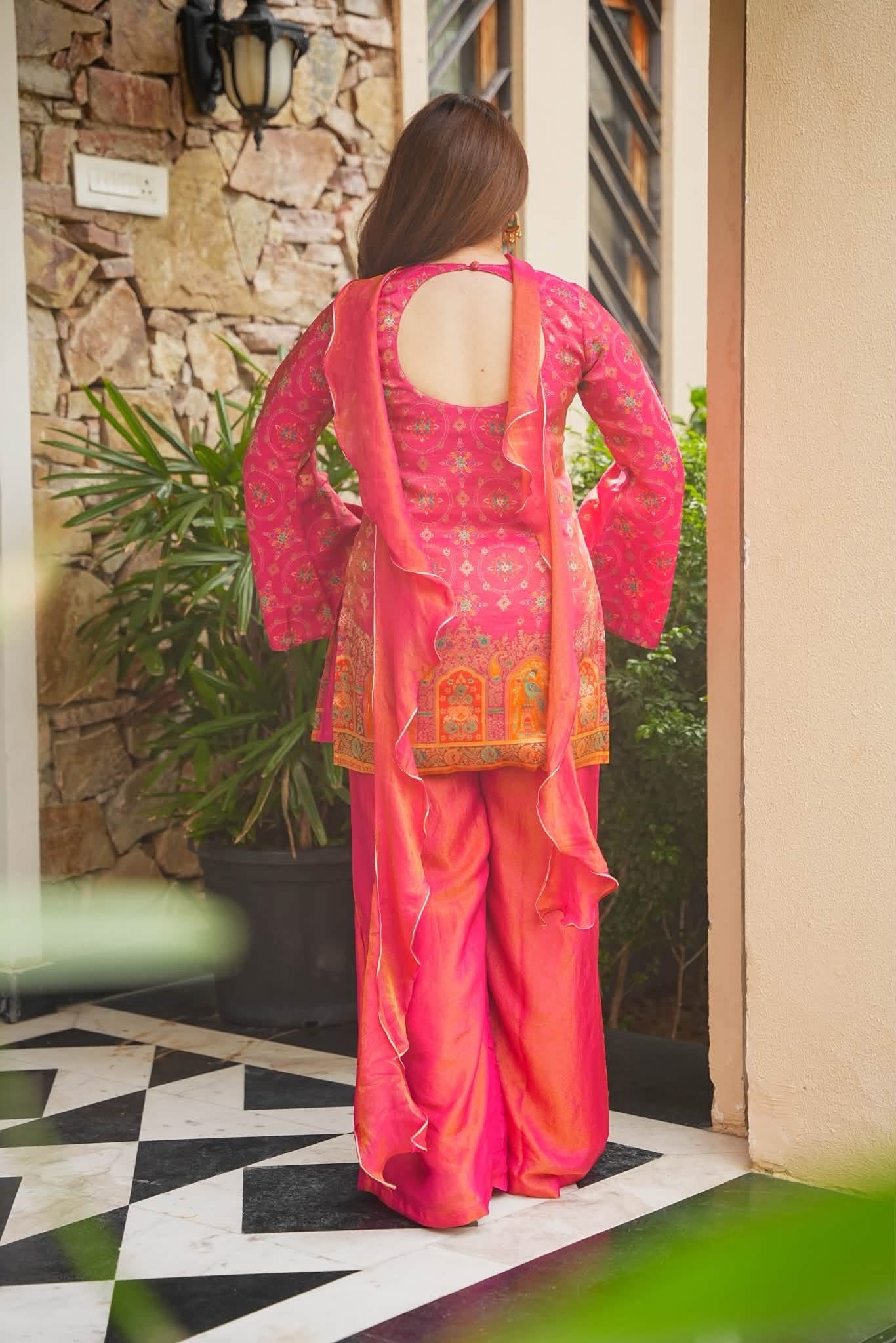 Nazm Pink Ethnic Glam Co-ord Set