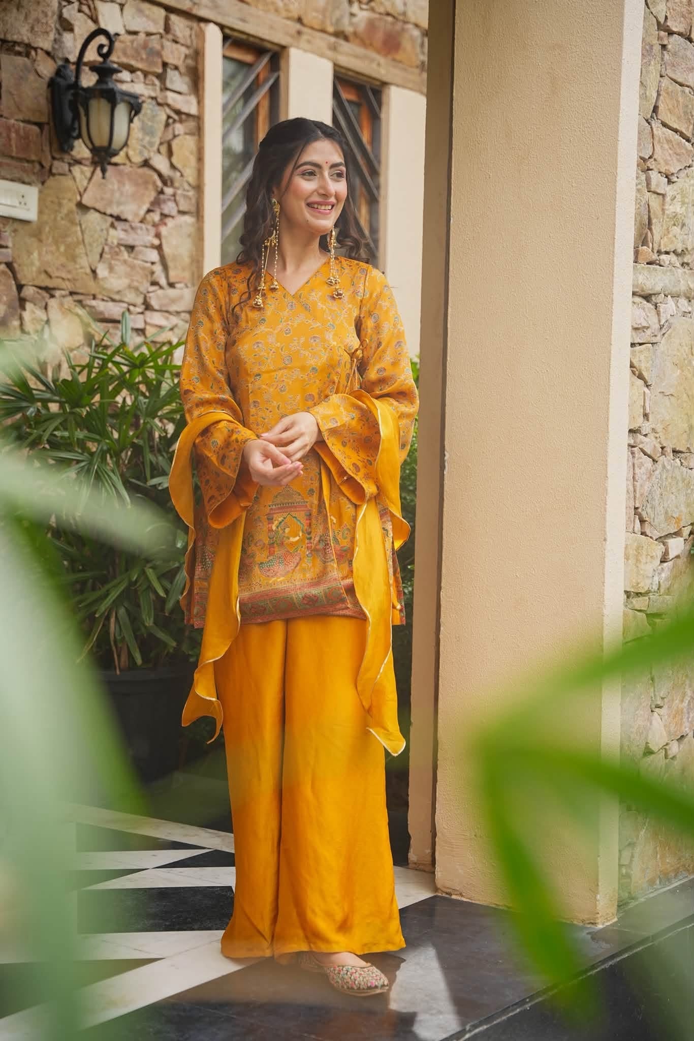 Itra Mustard Ethnic Glam Co-ord Set