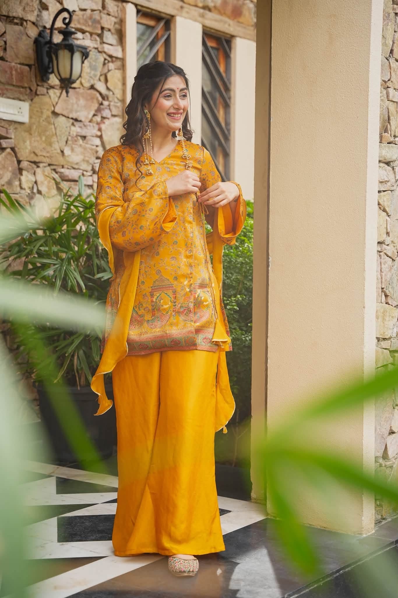 Itra Mustard Ethnic Glam Co-ord Set