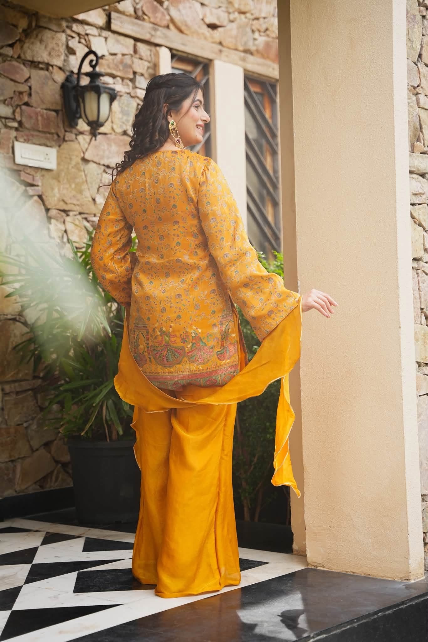 Itra Mustard Ethnic Glam Co-ord Set
