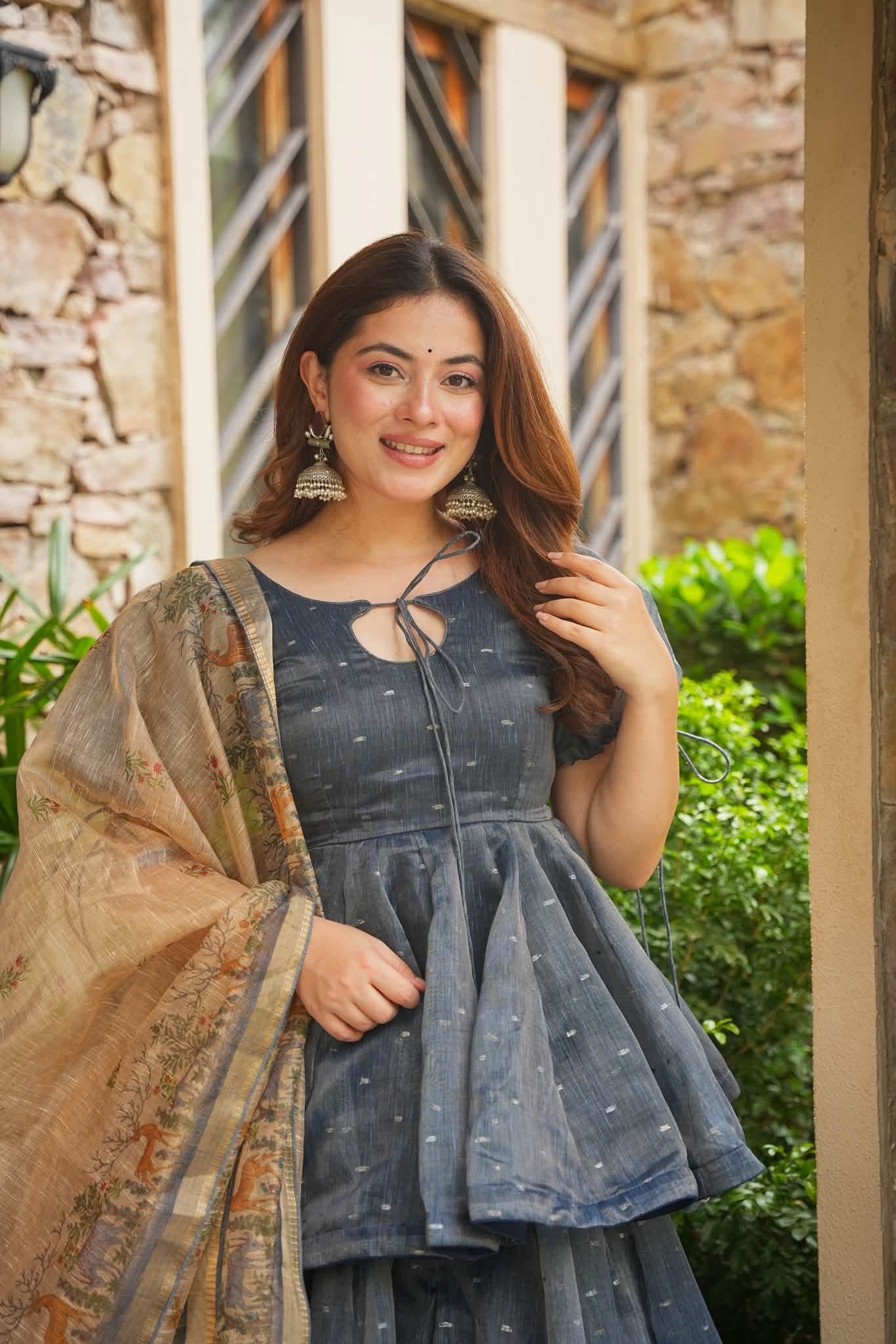 Avyani Kota Doria Kurta Set
