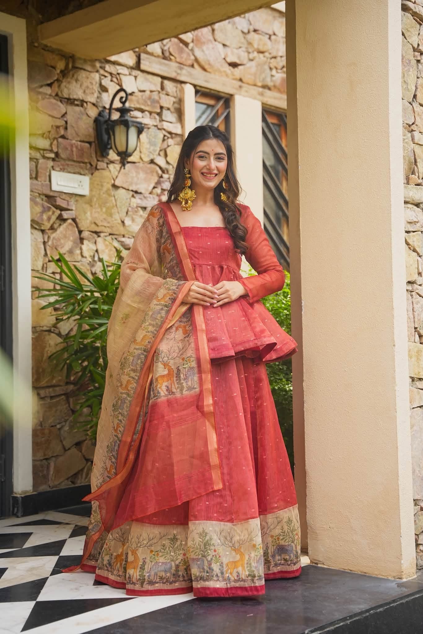 Mridvika Kota Doria Kurta Set