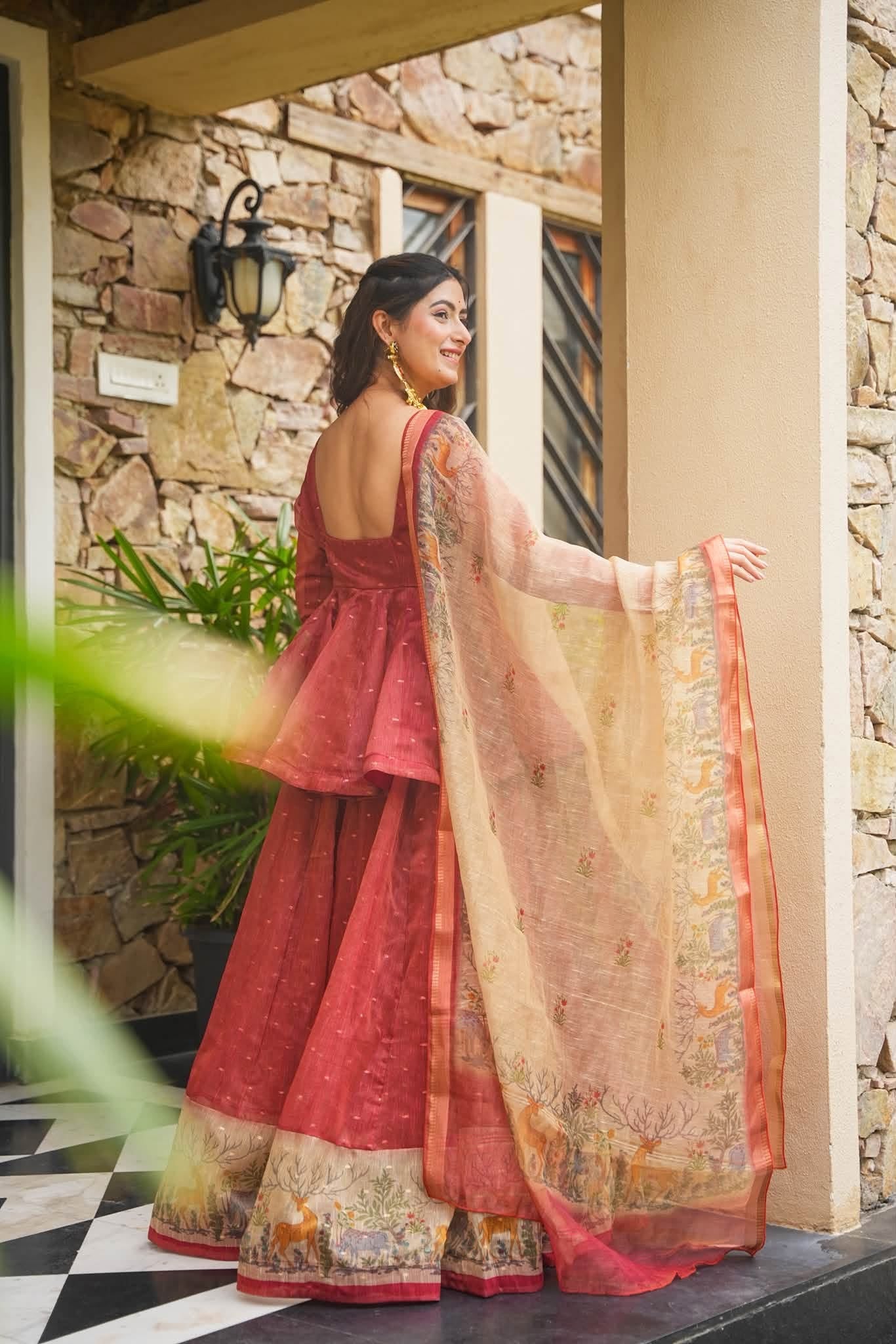 Mridvika Kota Doria Kurta Set