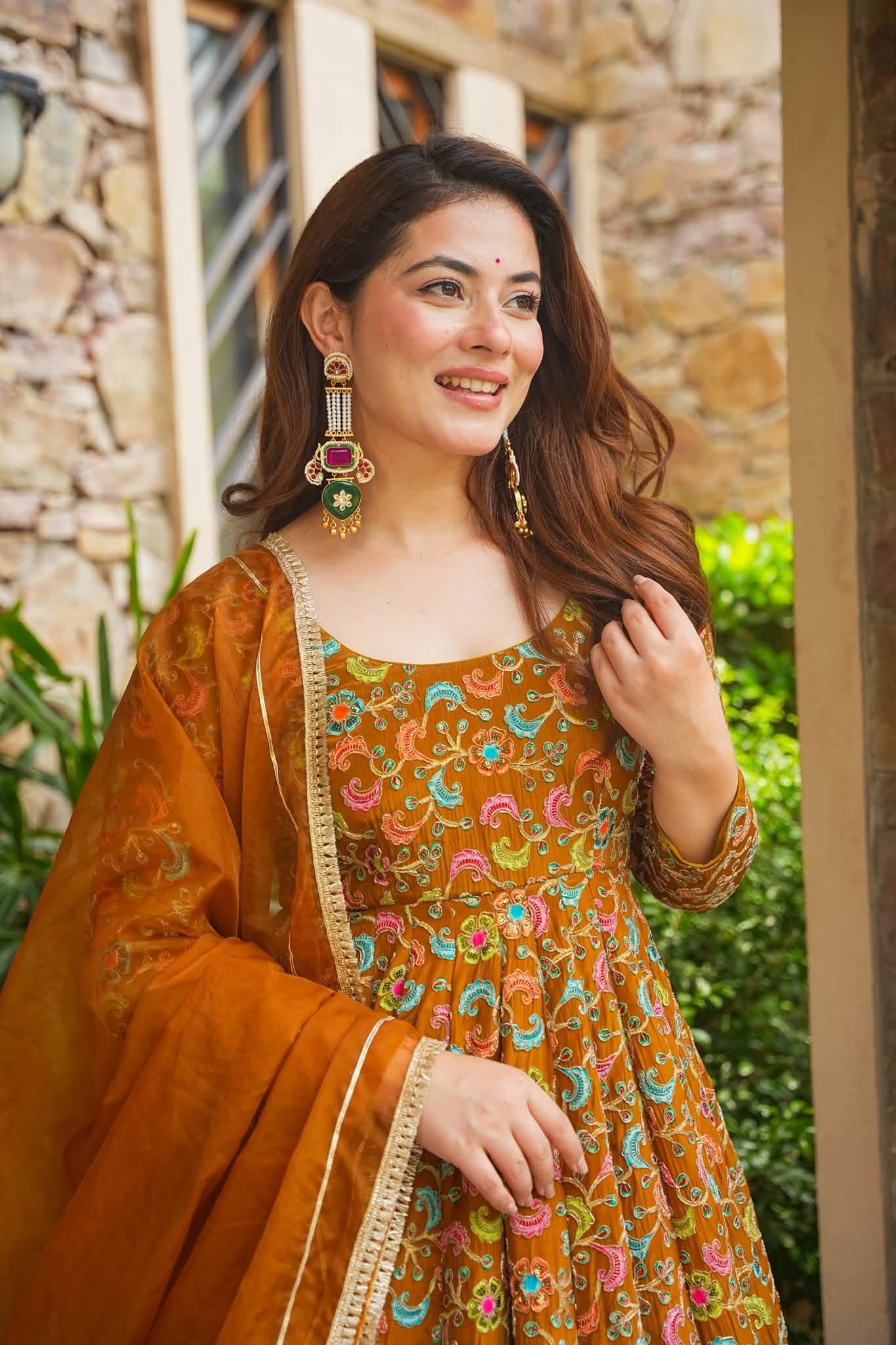 Virehya Glam Heavy Embroidered Maxi Set