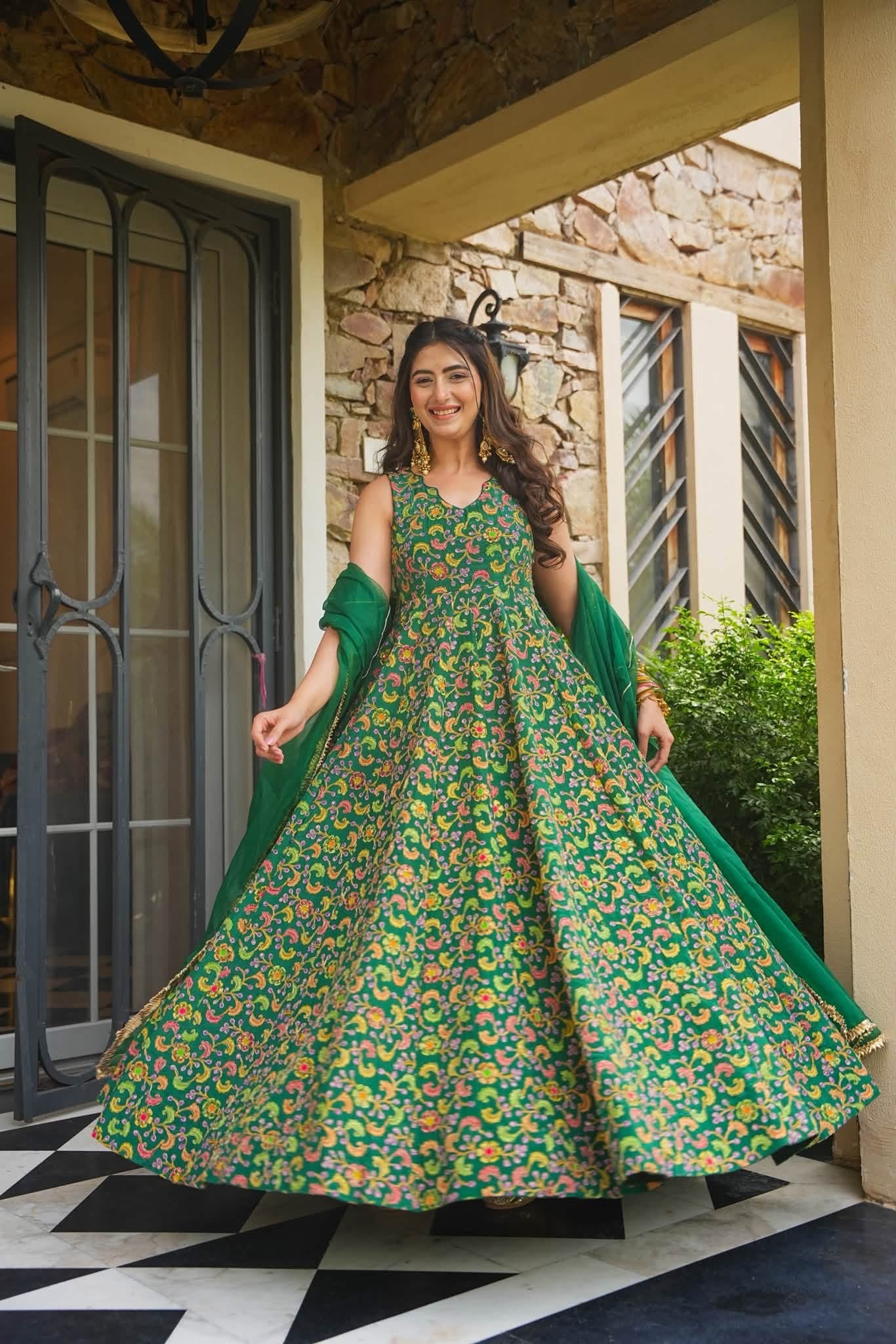 Vrisaya Veda Heavy Embroidered Maxi Set