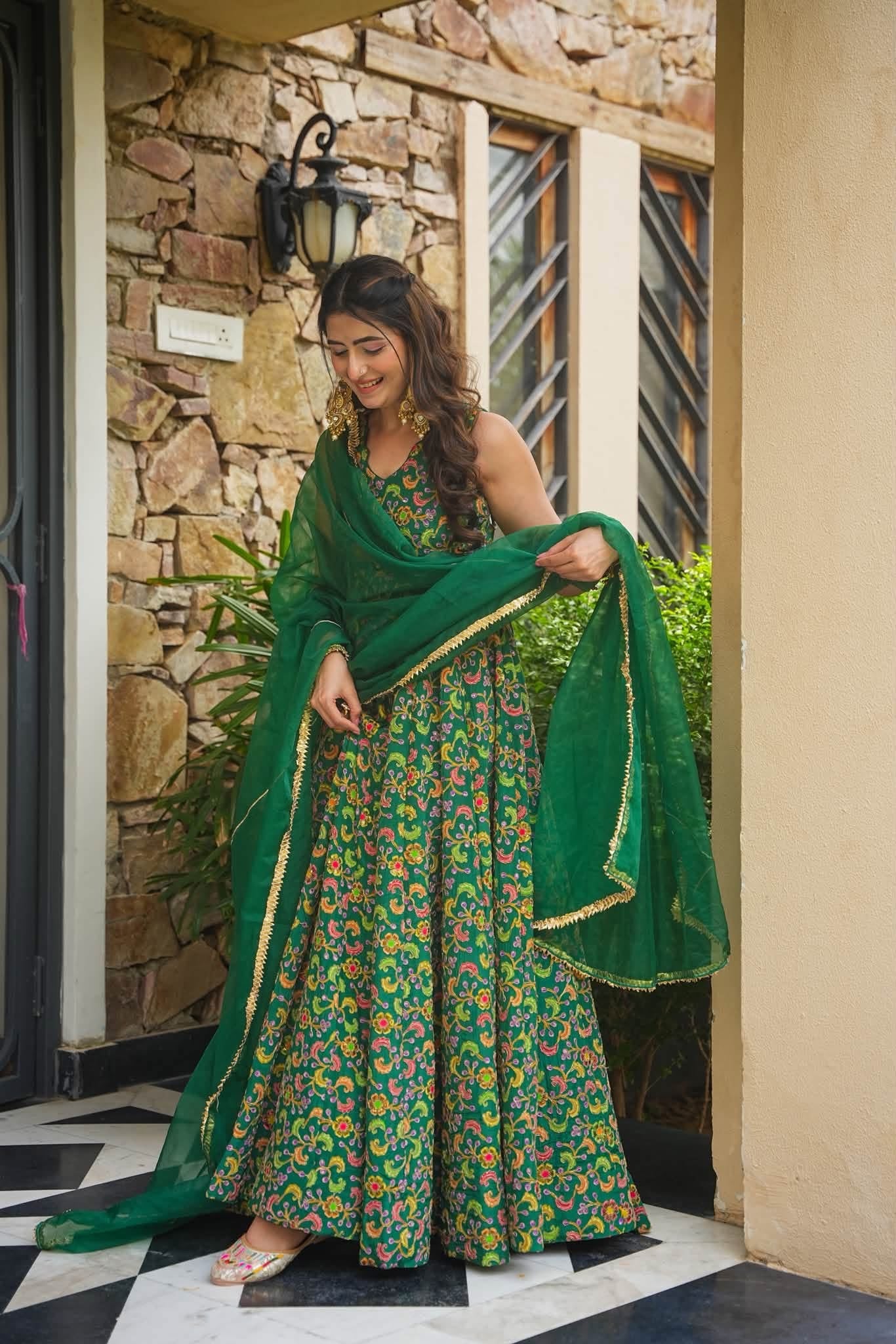 Vrisaya Veda Heavy Embroidered Maxi Set