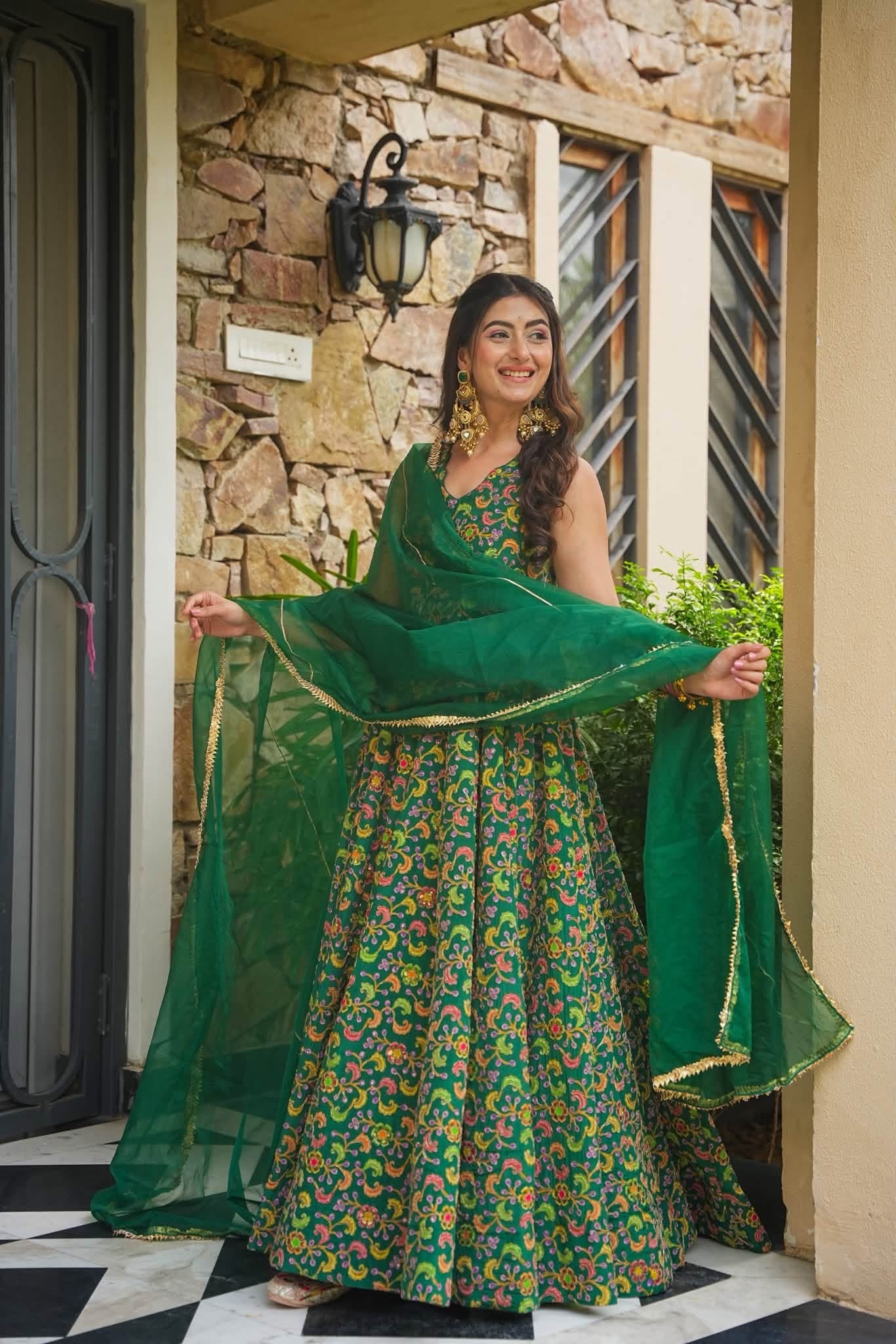 Vrisaya Veda Heavy Embroidered Maxi Set