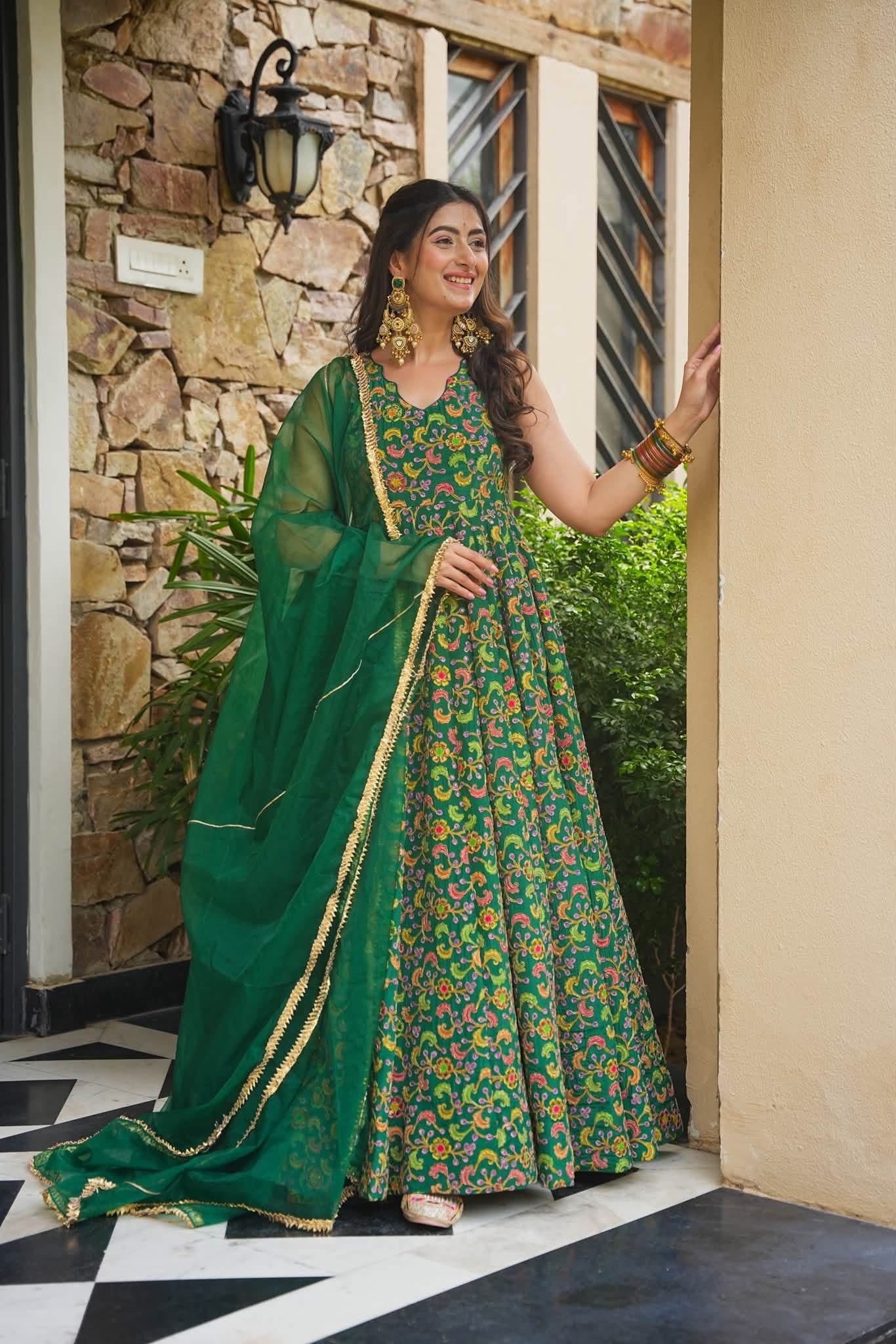 Vrisaya Veda Heavy Embroidered Maxi Set