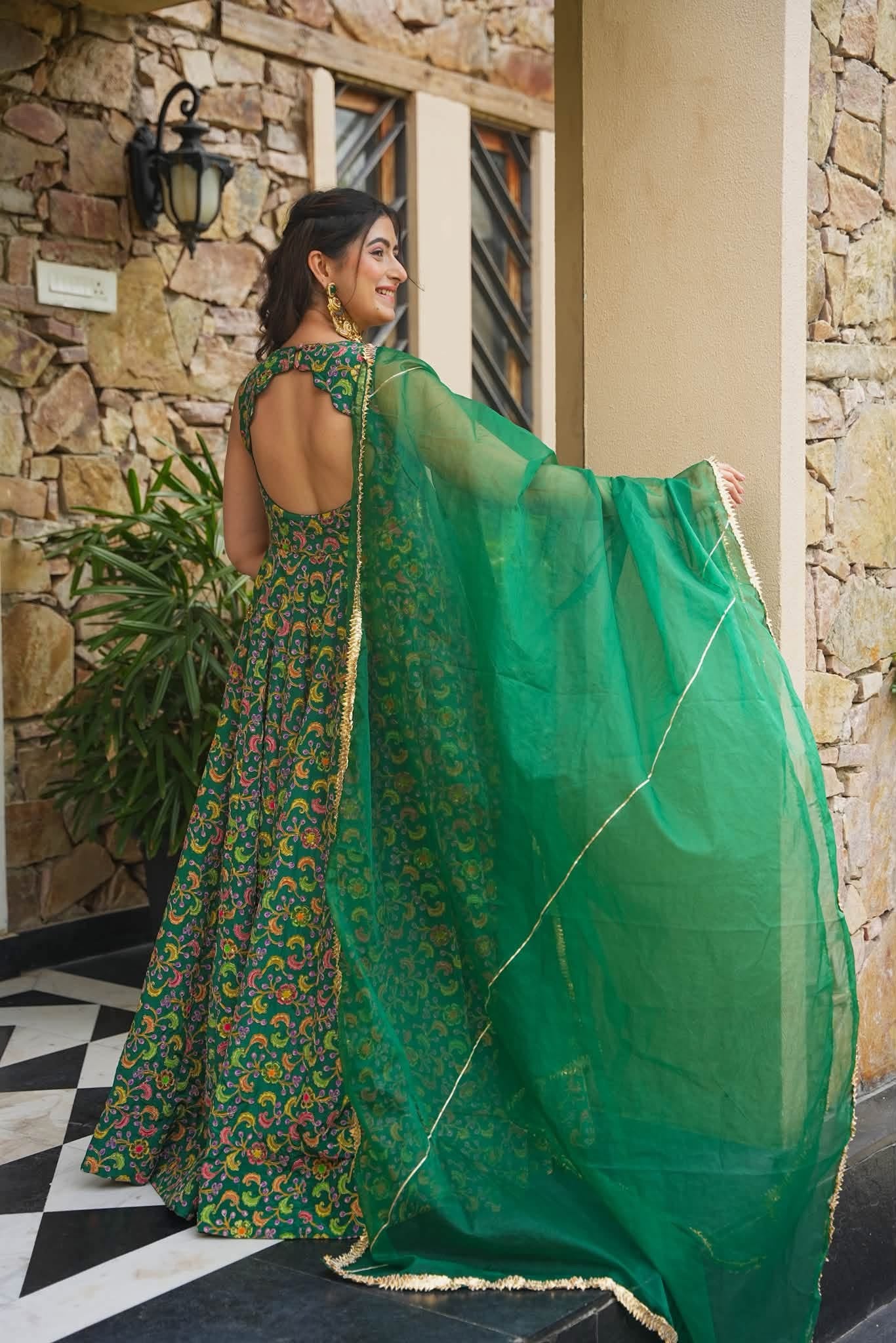 Vrisaya Veda Heavy Embroidered Maxi Set