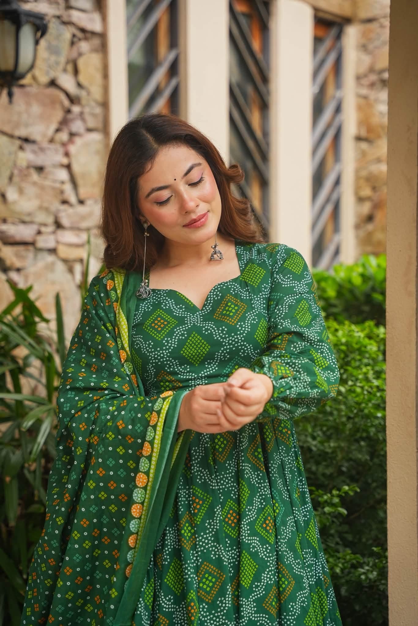 Haritaara Bandhani Cotton Anarkali Set