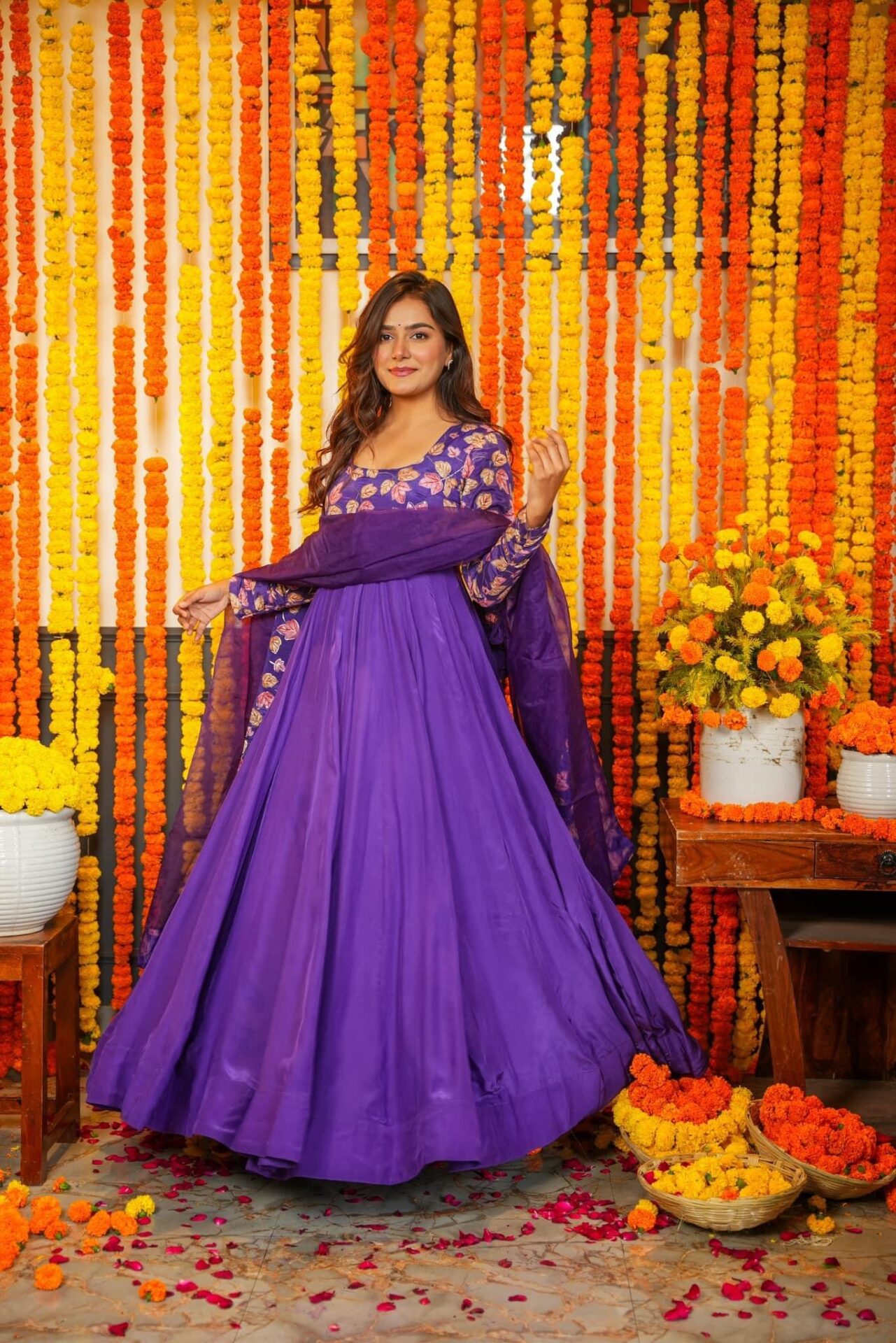 manasvi purple maxi set