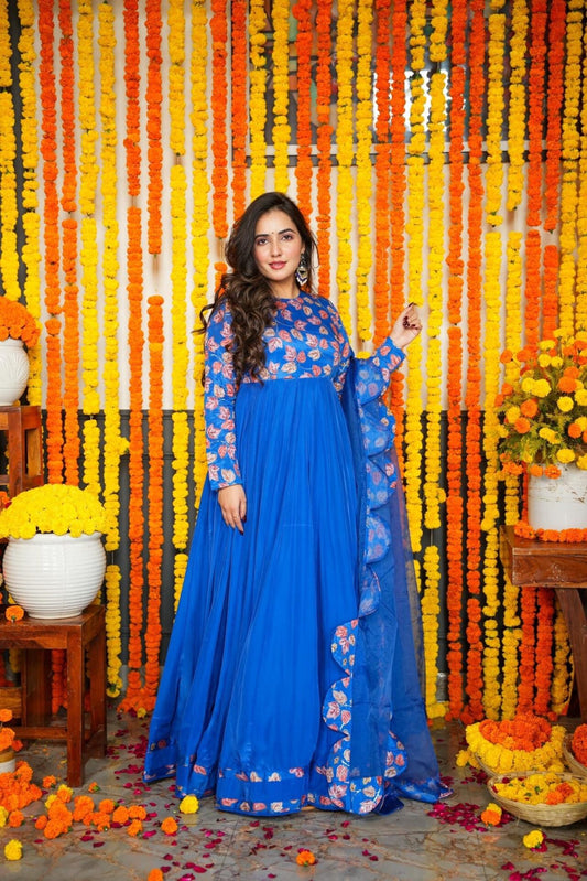 Ridhi blue maxi set