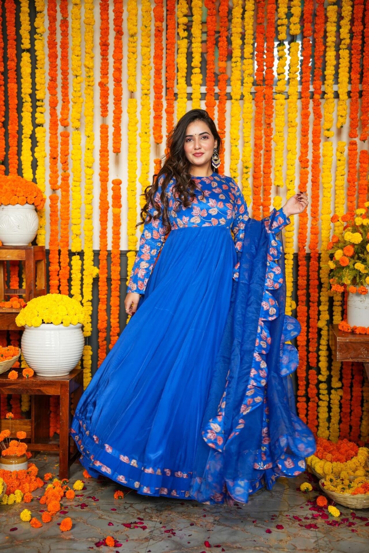 Ridhi blue maxi set