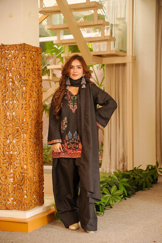 Ishaara Black Farshi Salwar Set