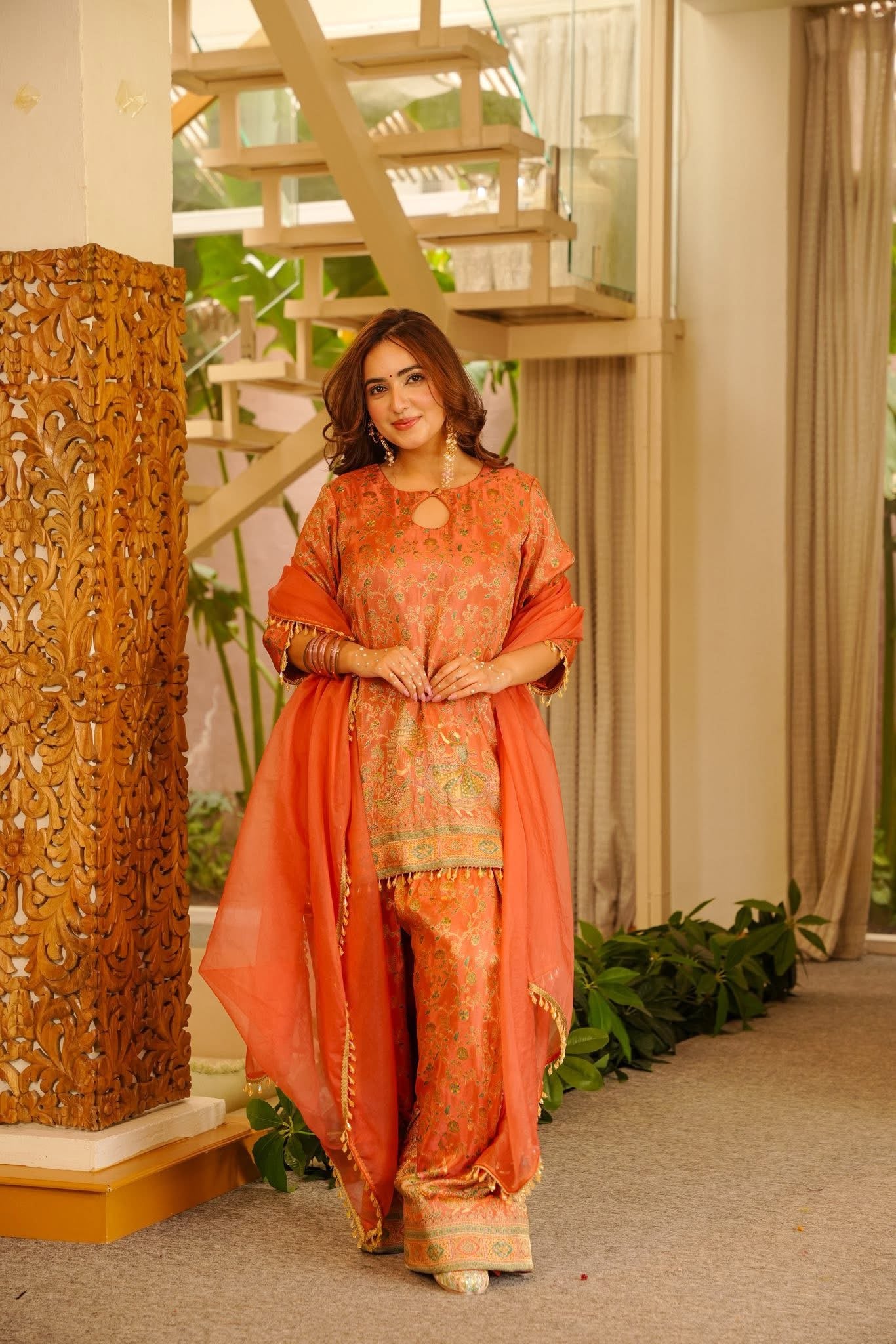 Zehba Pink Heavy Farshi Salwar Set