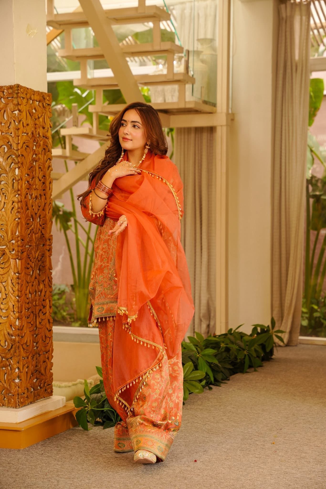 Zehba Pink Heavy Farshi Salwar Set