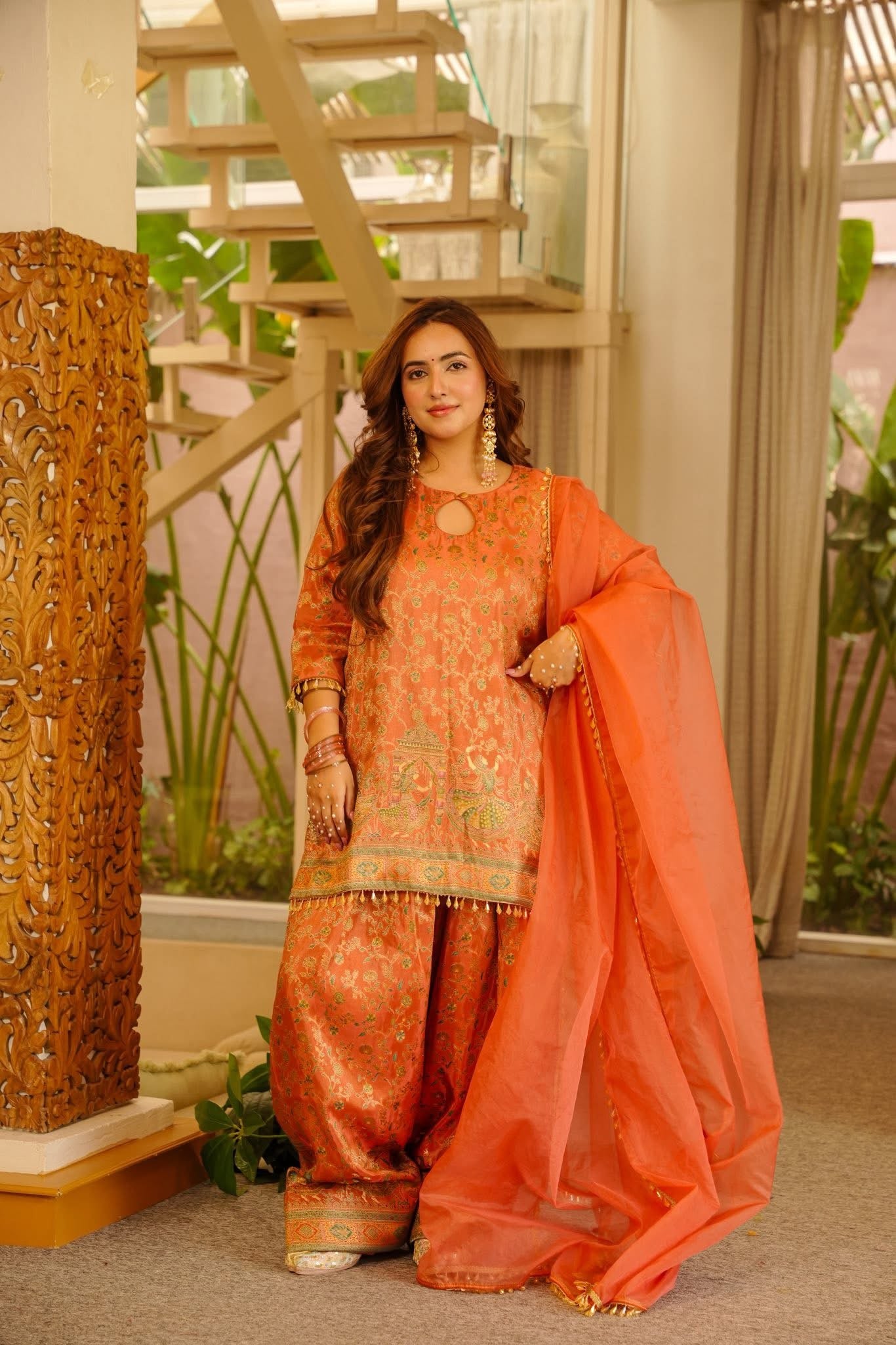 Zehba Pink Heavy Farshi Salwar Set
