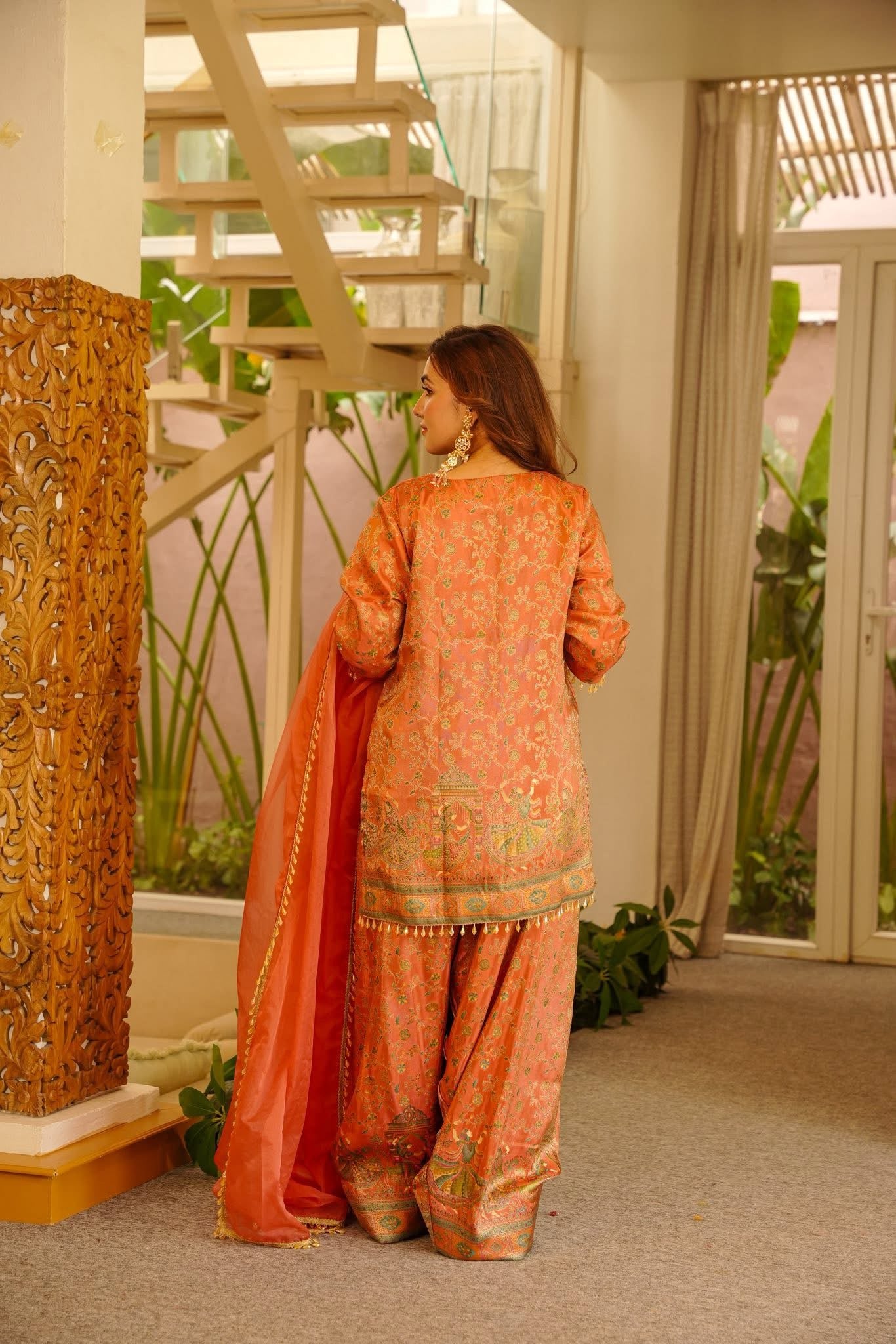 Zehba Pink Heavy Farshi Salwar Set