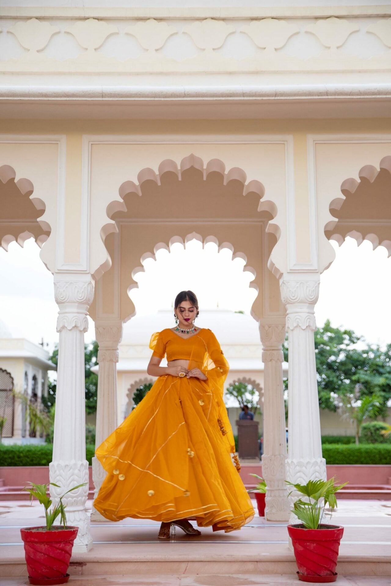 ORGANZA PUFF SLEEVES LEHENGA