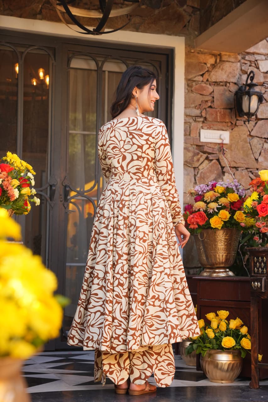 Zeya Printed Angrakha Kurta Set