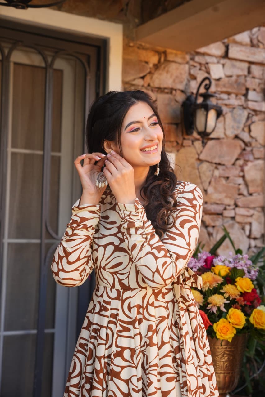 Zeya Printed Angrakha Kurta Set