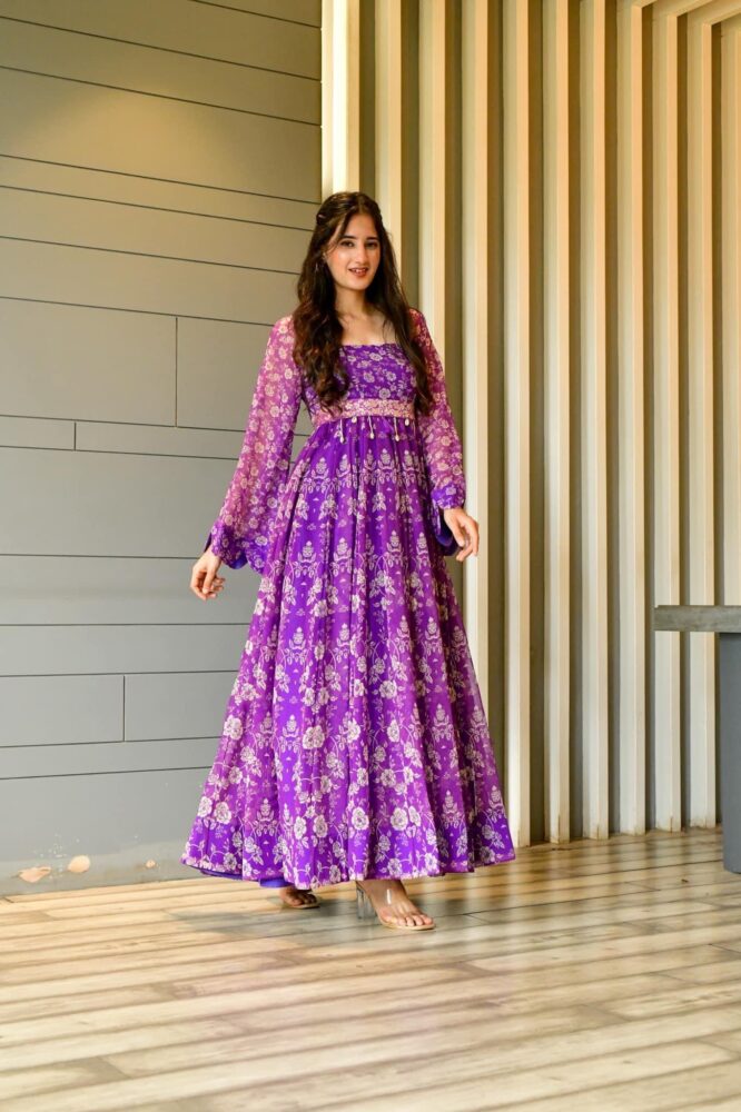 Madhumita purple georgette dress - Buy Designer Ethnic Wear for Women ...