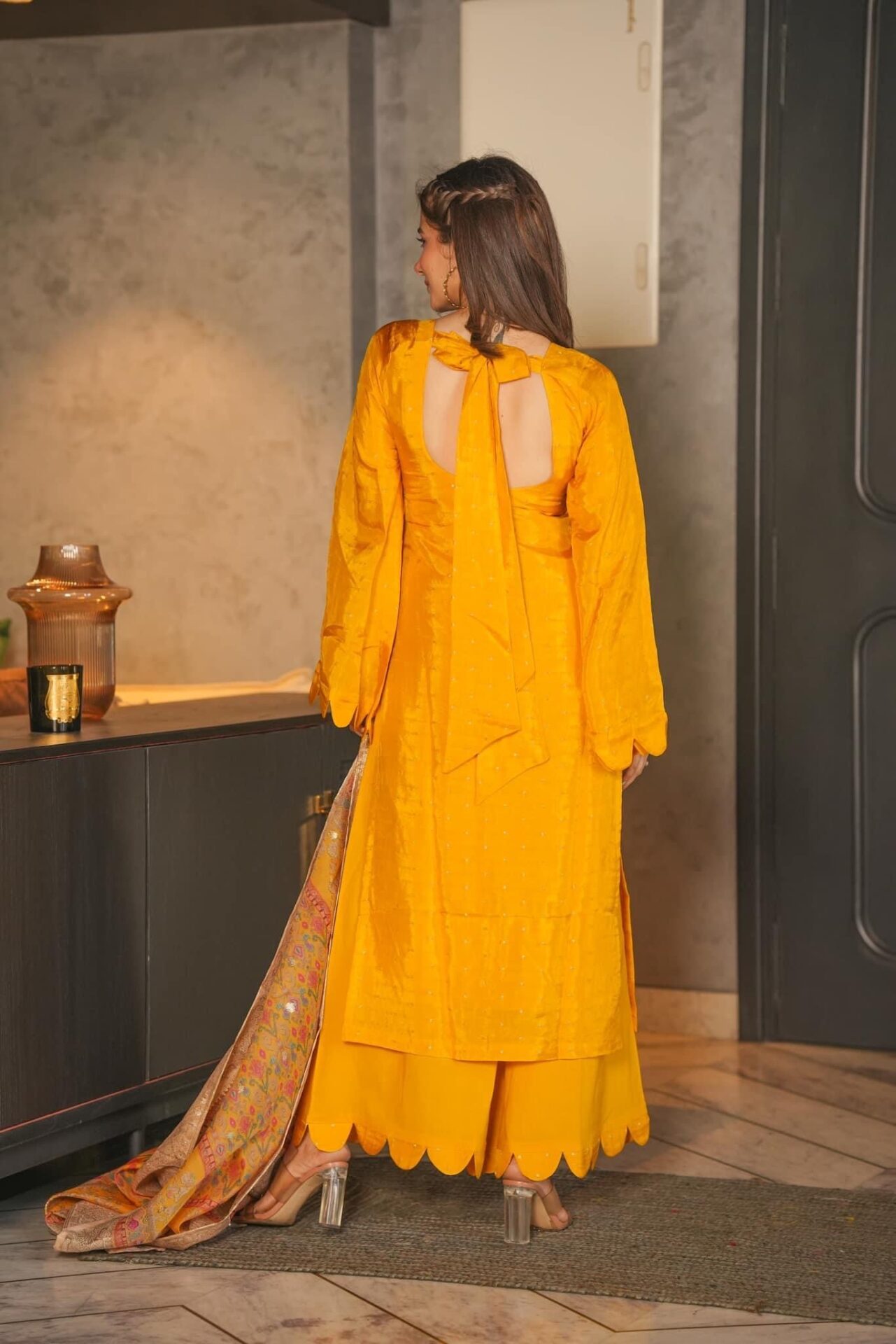 yellow silk straight suit set - Buy Designer Ethnic Wear for Women Online  in India - Idaho Clothing