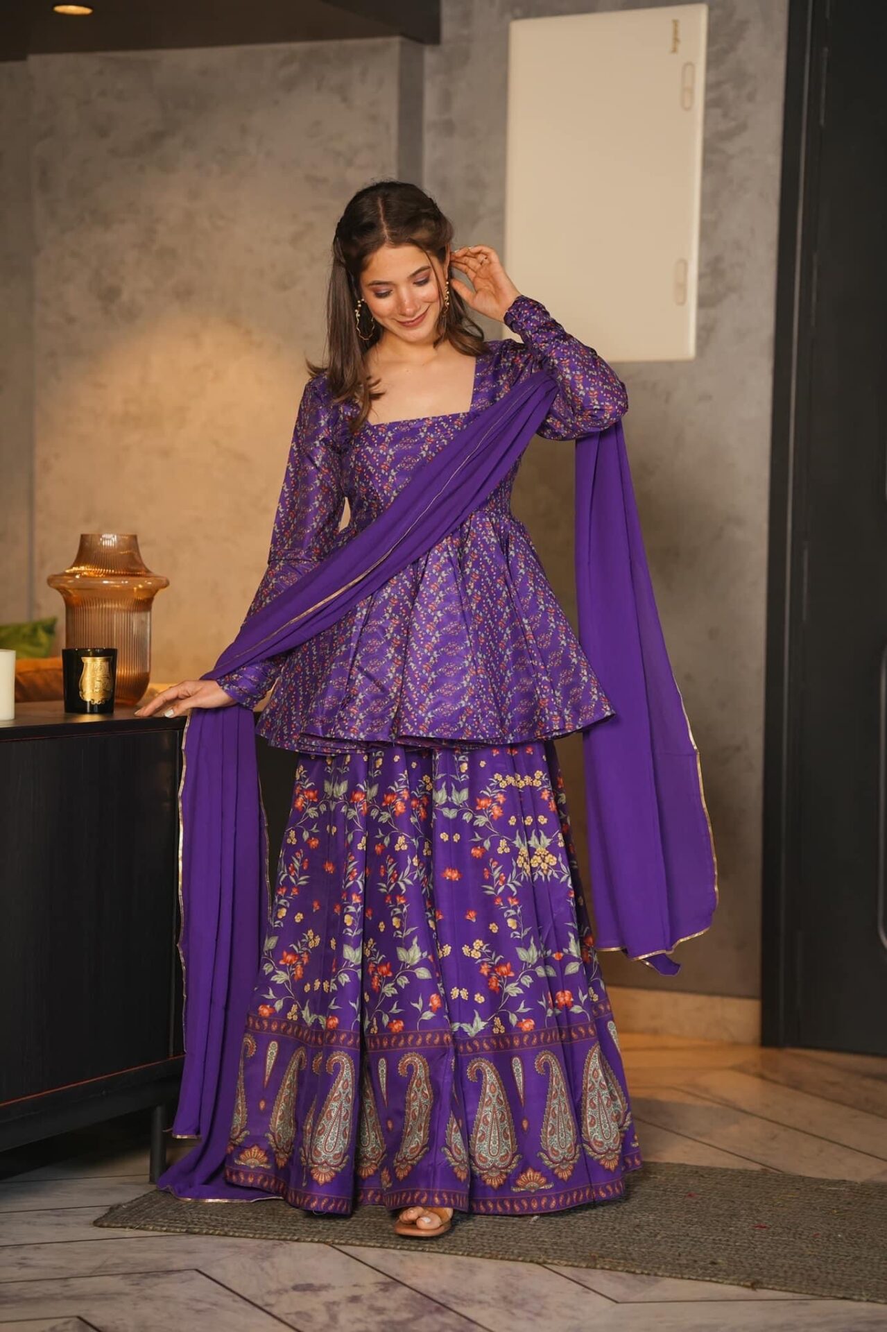 sehaj purple kurta palazzo set - Buy Designer Ethnic Wear for Women ...