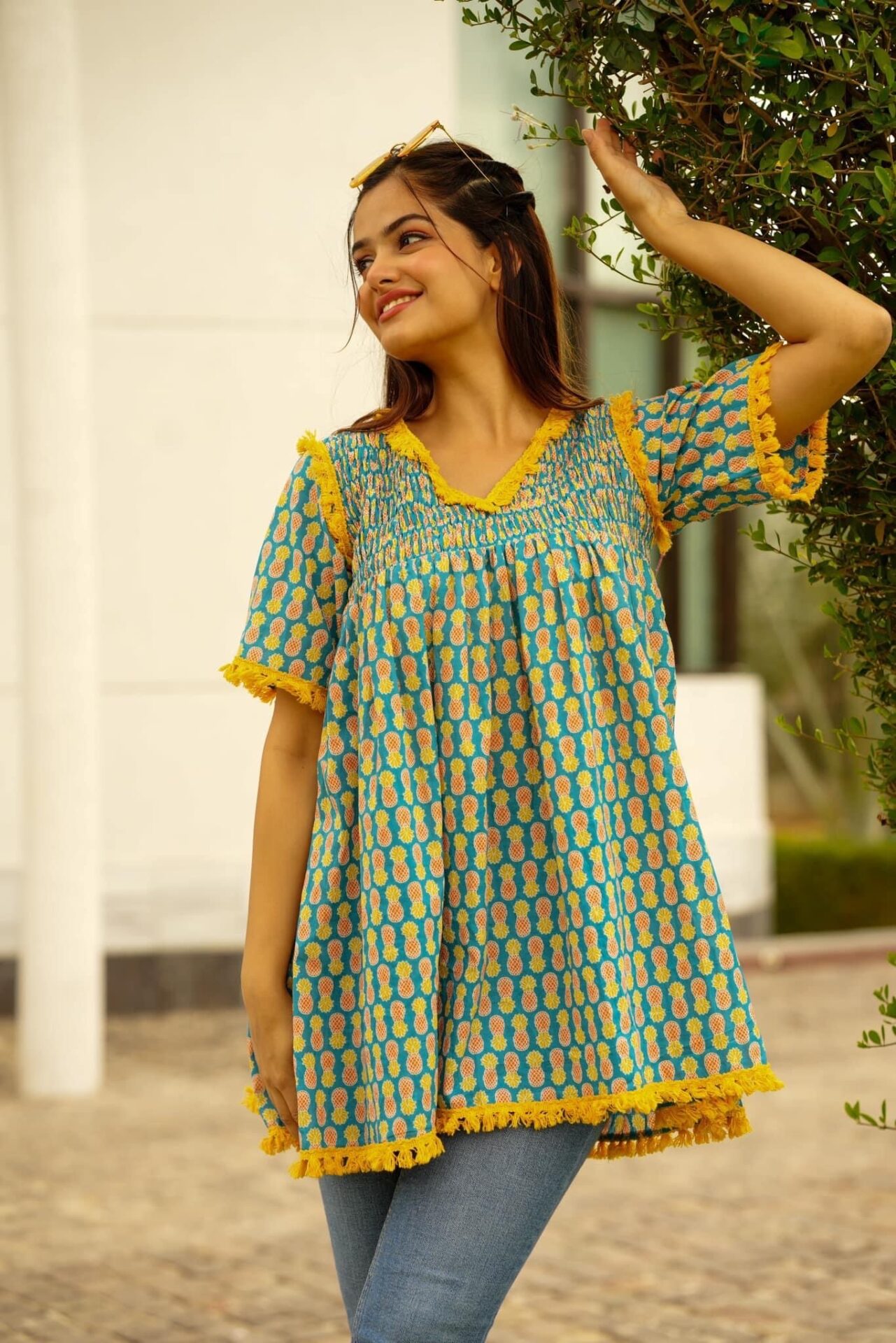 LISA COTTON TOP - Buy Designer Ethnic Wear for Women Online in India -  Idaho Clothing