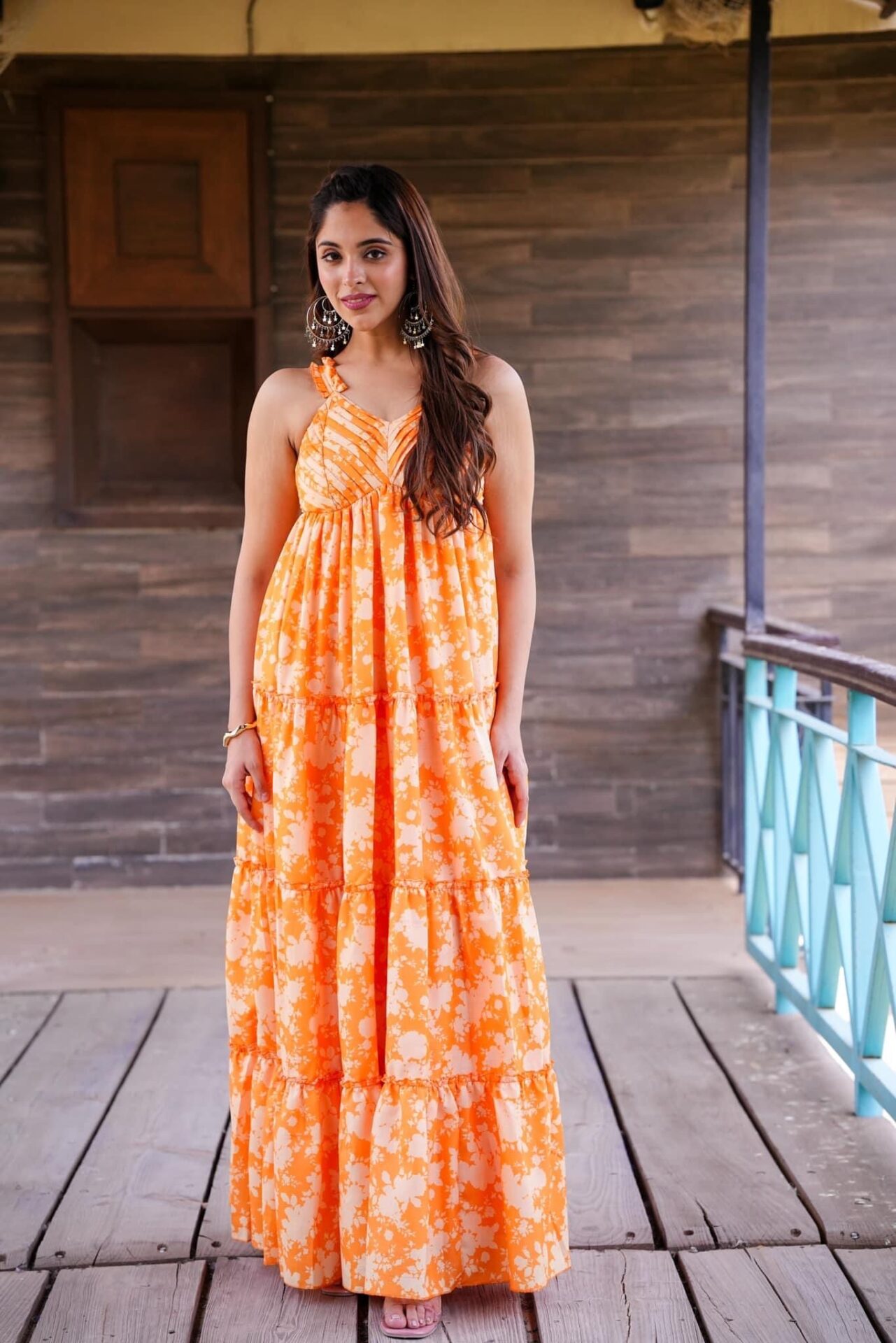 Set Of Yellow Maxi With Block Printed Jacket | Designer dresses indian,  Shrug for dresses, Kurta designs women