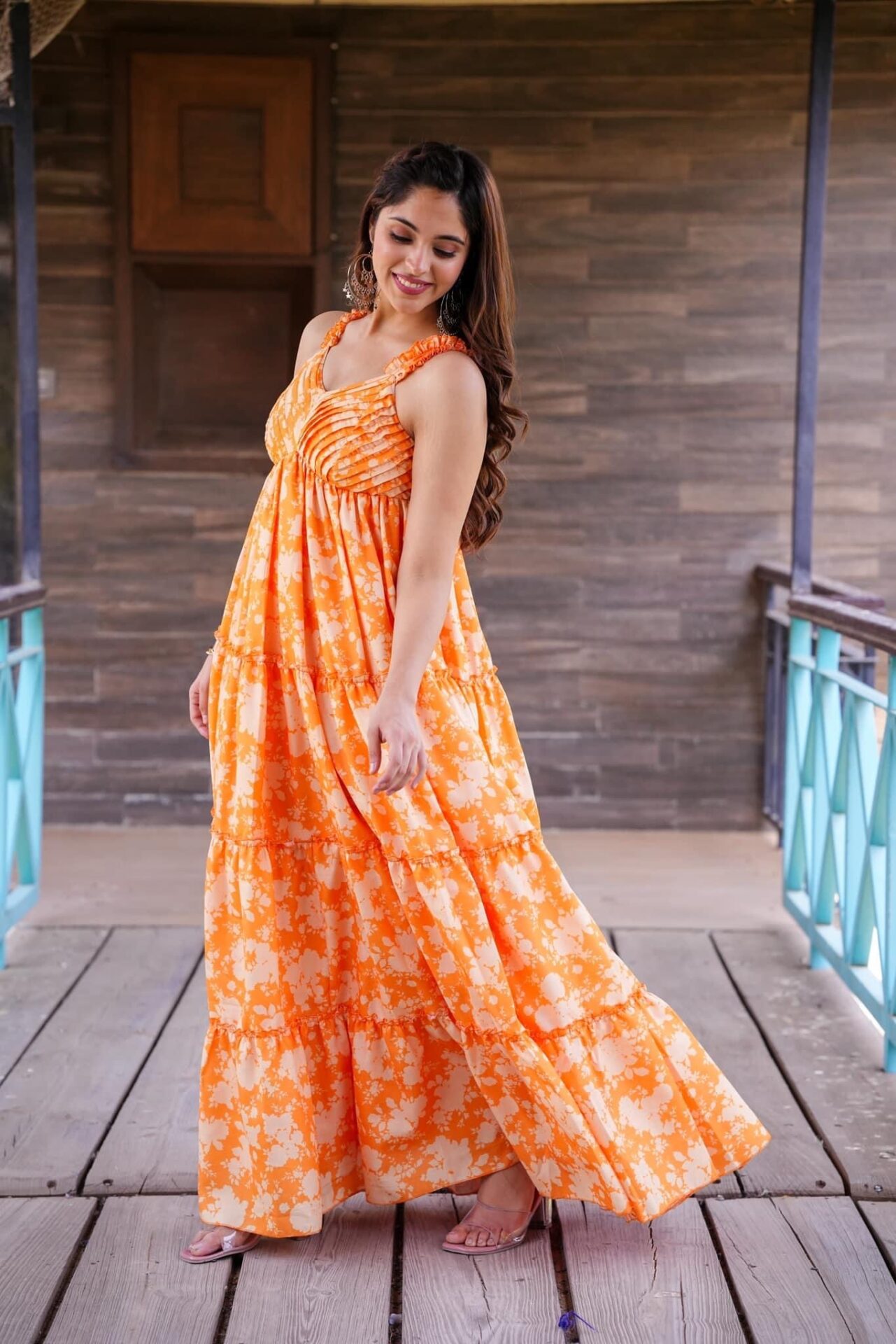 Amber Orange Cotton Dress