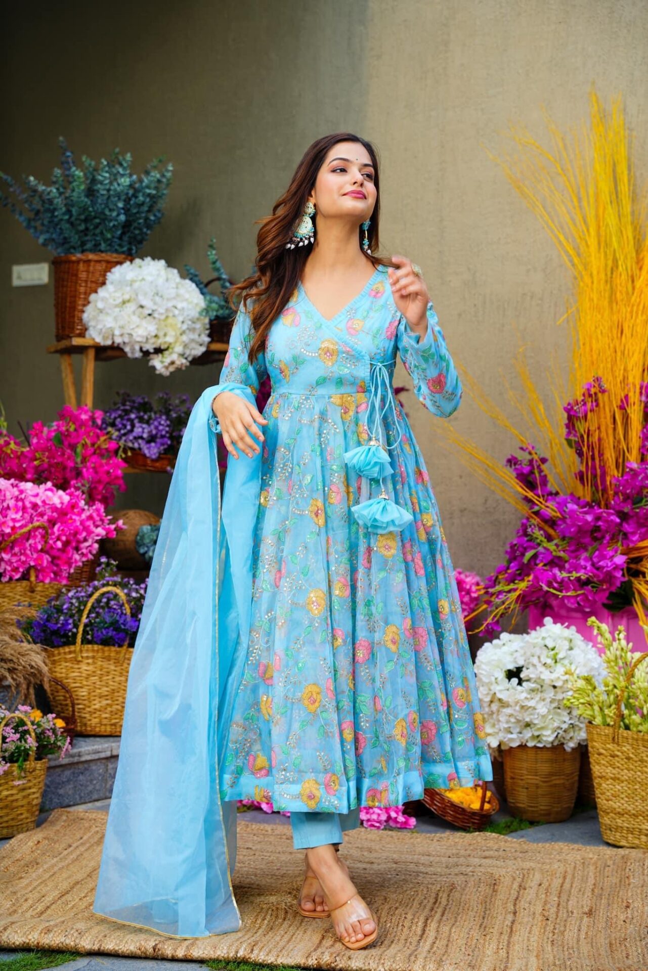 Ela blue organza suit set - Buy Designer Ethnic Wear for Women Online ...
