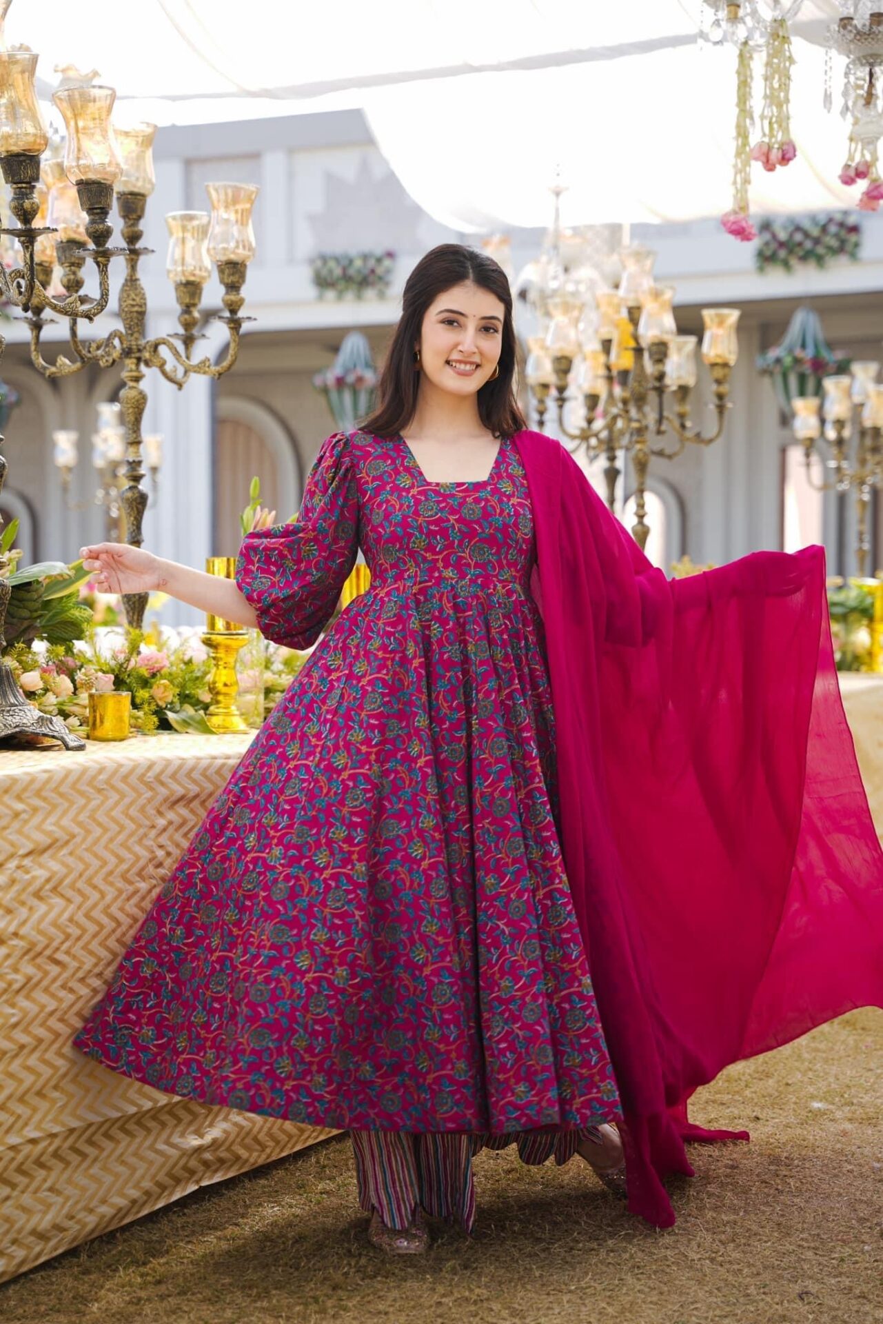 Soft Georgette Plazo Kurti Set With Nyra Cut and Sequence Work – ThreadLooms
